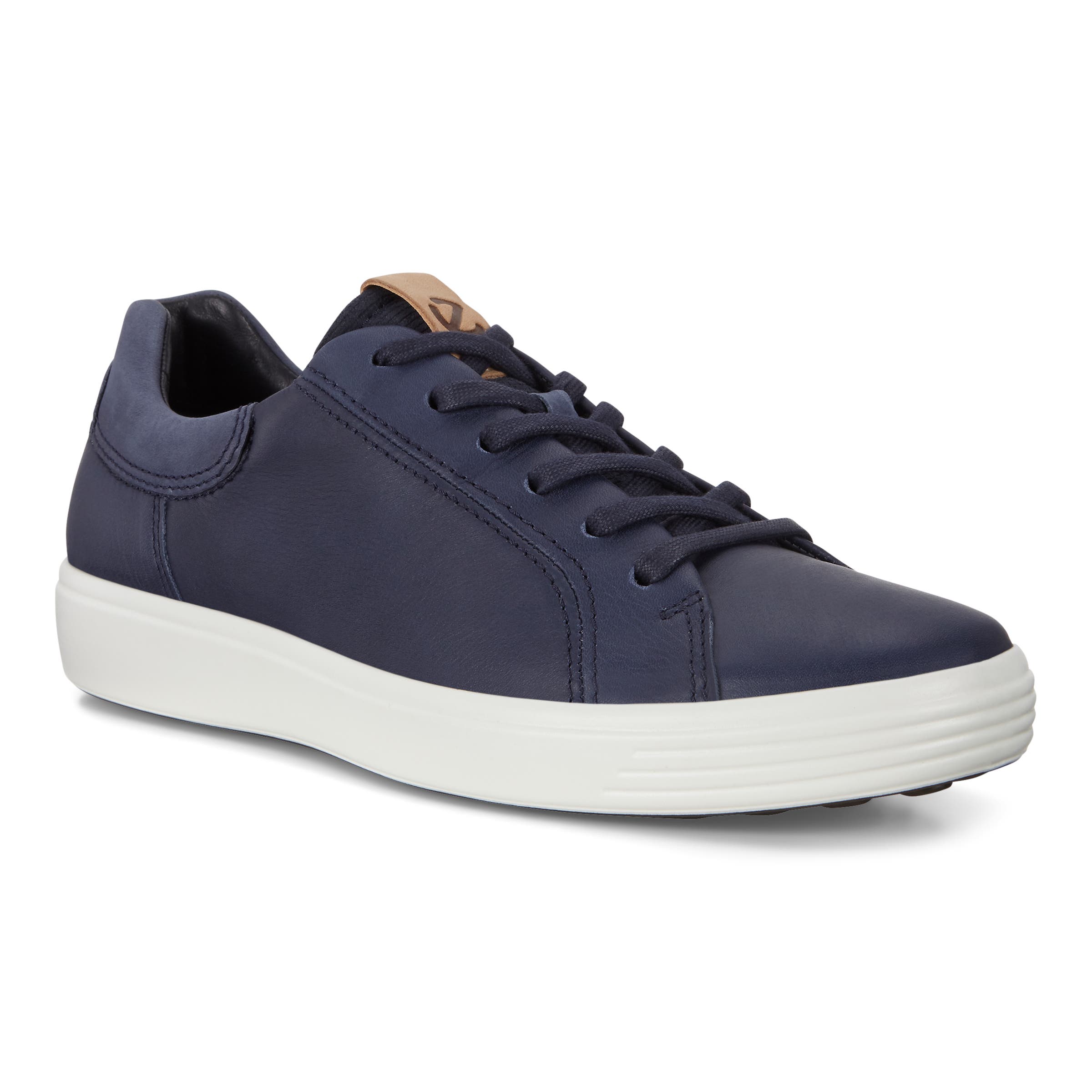 ECCO Soft 7 Men's Contrast Heel Sneakers - Blue - Main
