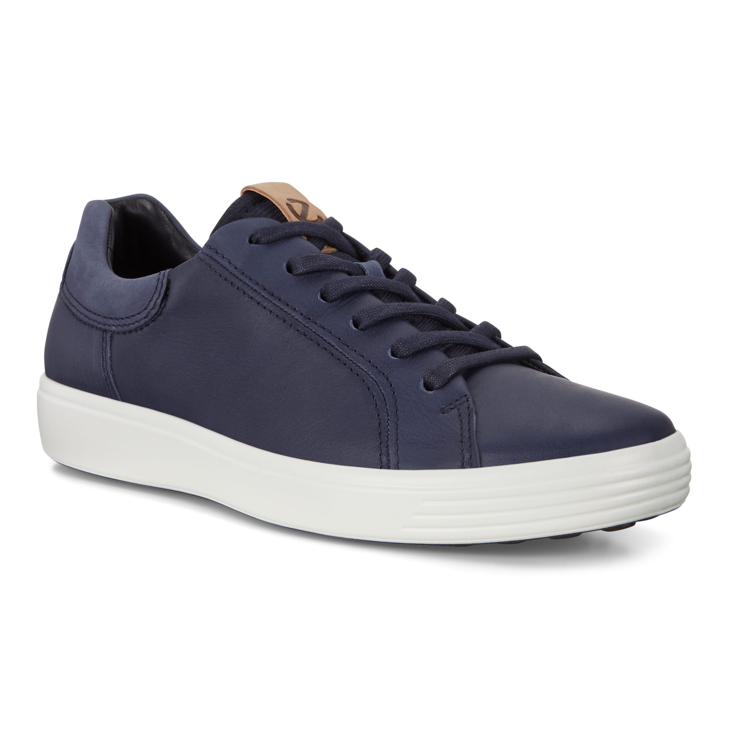 ECCO Soft 7 Men's Contrast Heel Sneakers - Blue - Main