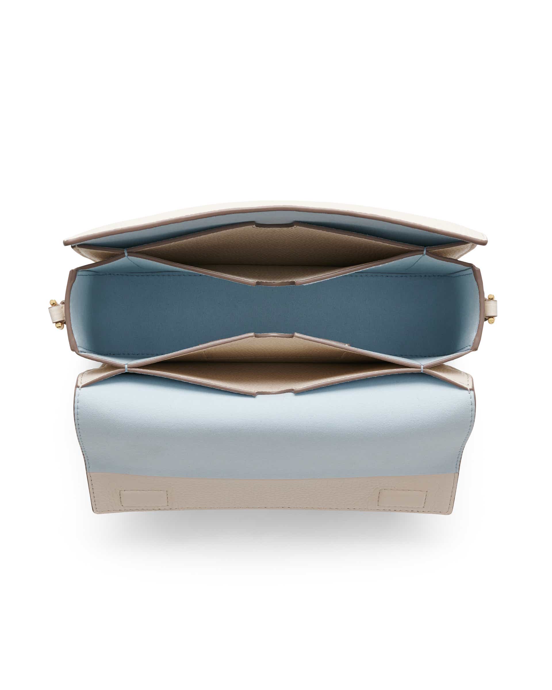 ECCO® Pinch Large Pebbled Leather Pinch Crossbody Bag - Beige - Birdeye