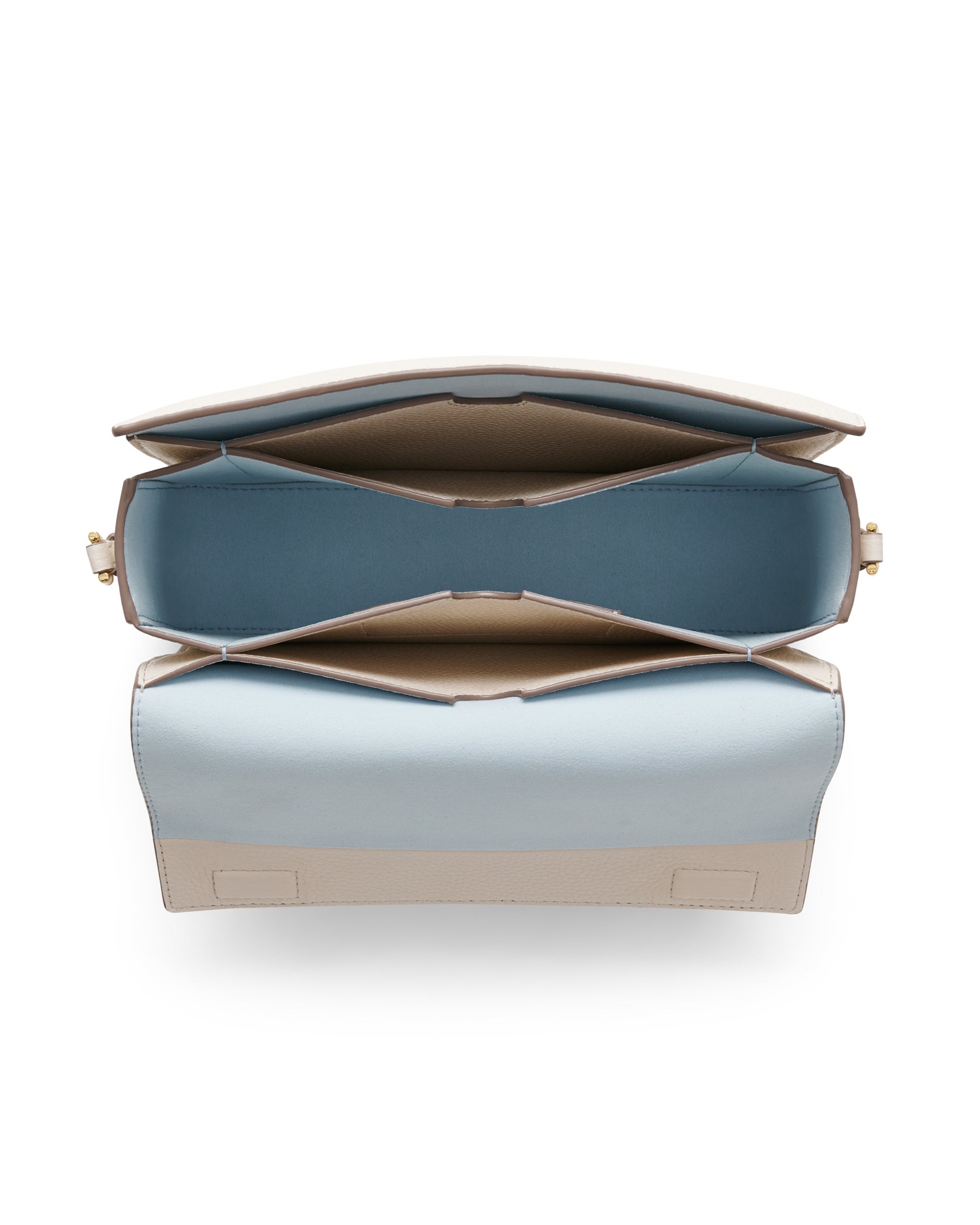 Grand sac à bandoulière en cuir grainé ECCO® Pinch - Beige - Birdeye