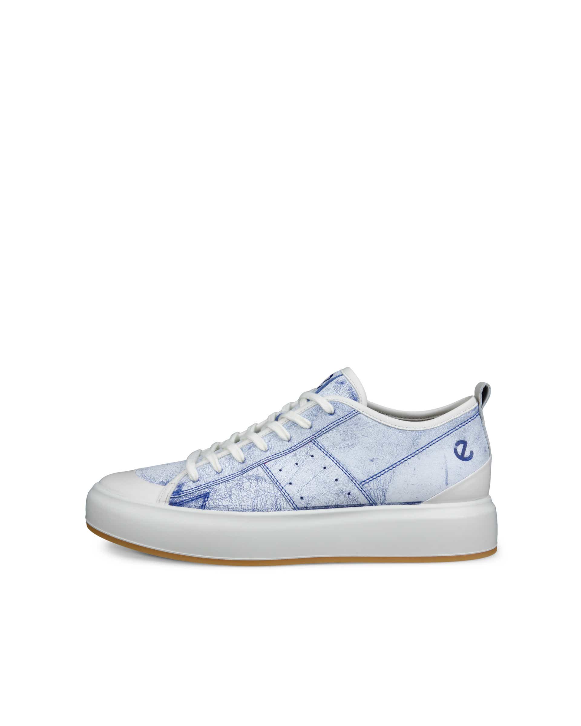 ECCO® Street Ace Heren leren sneaker - Blauw - Outside