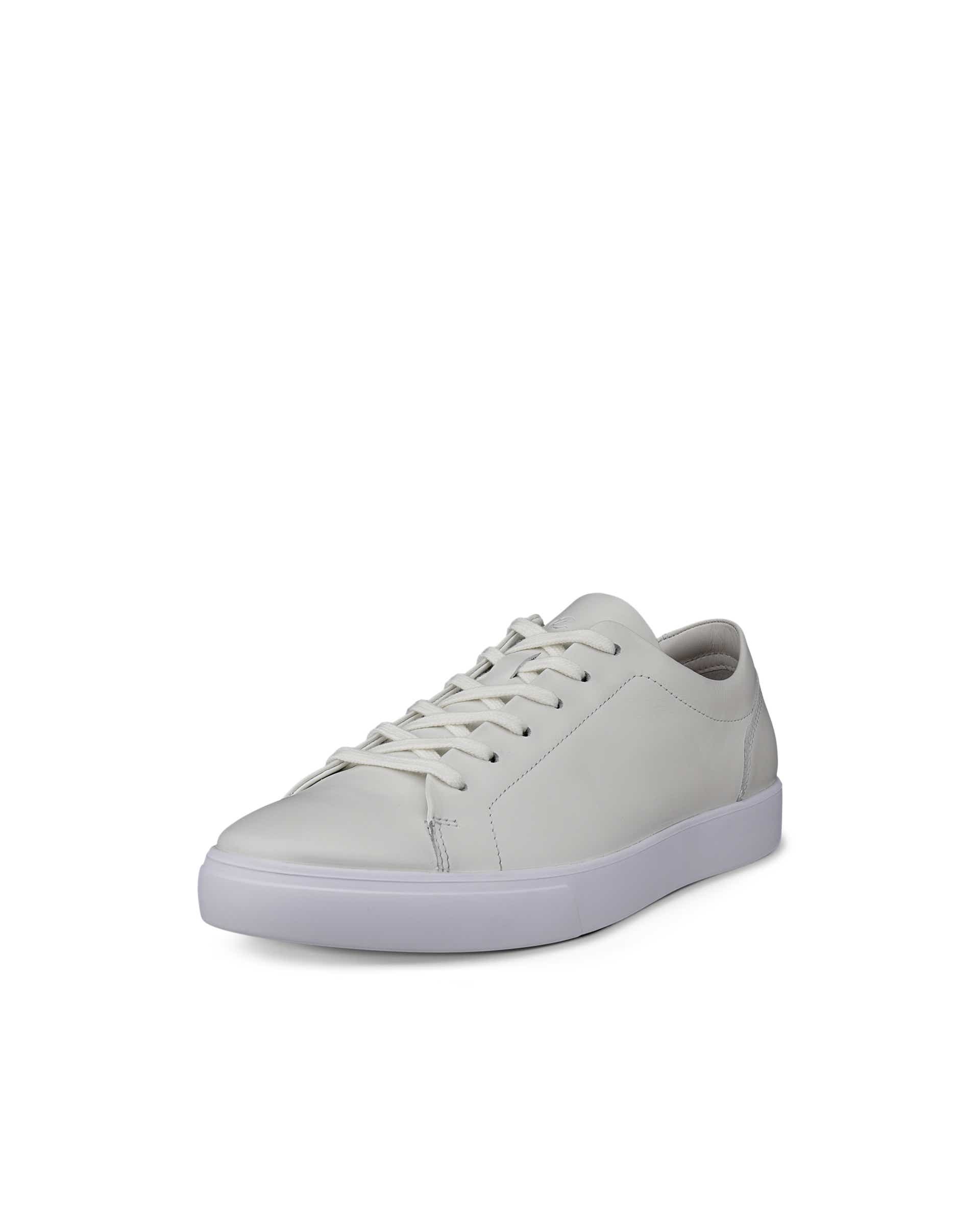 Men's ECCO® SOFT 10 Leather Trainer - White - Main