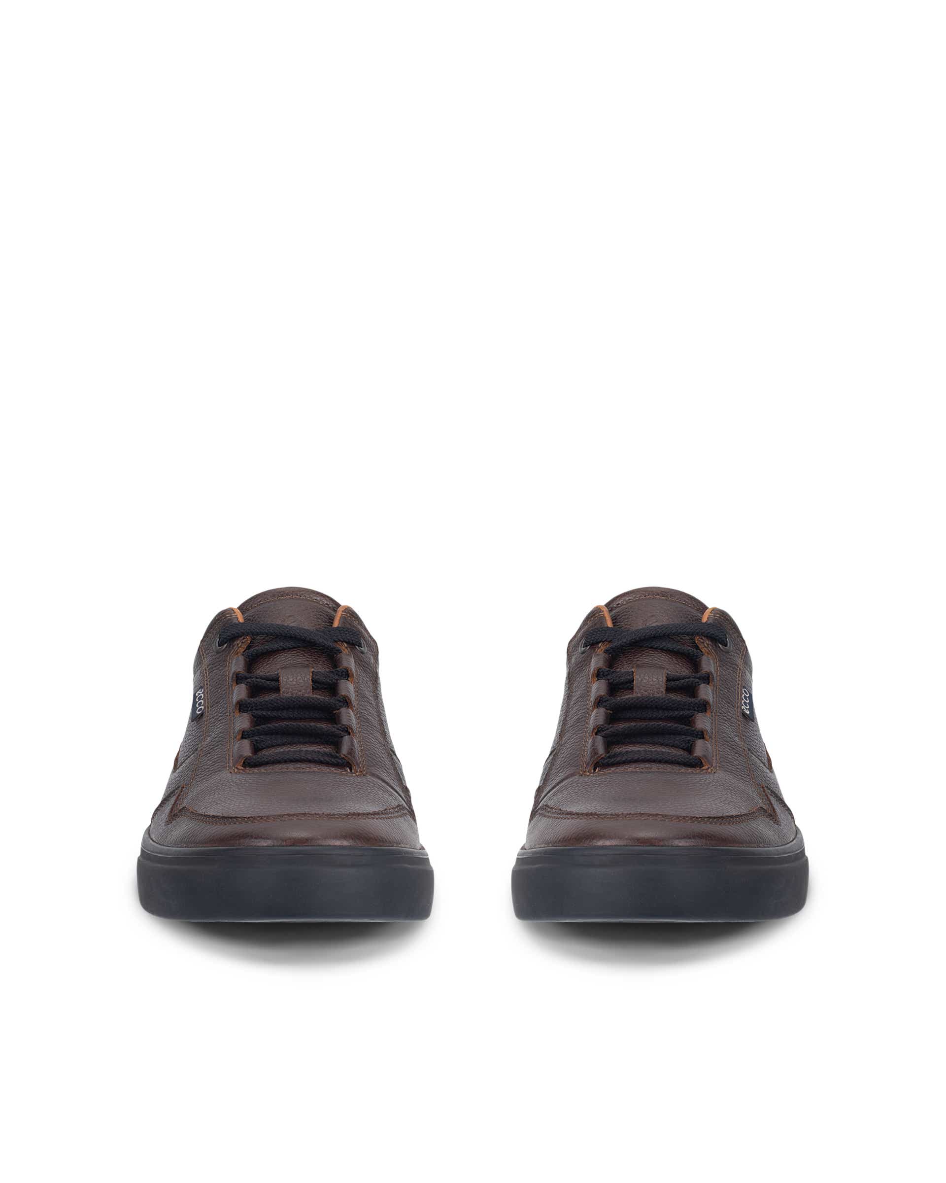 Men's ECCO® SOFT 10 Nubuck Sneaker - Brown - Front pair
