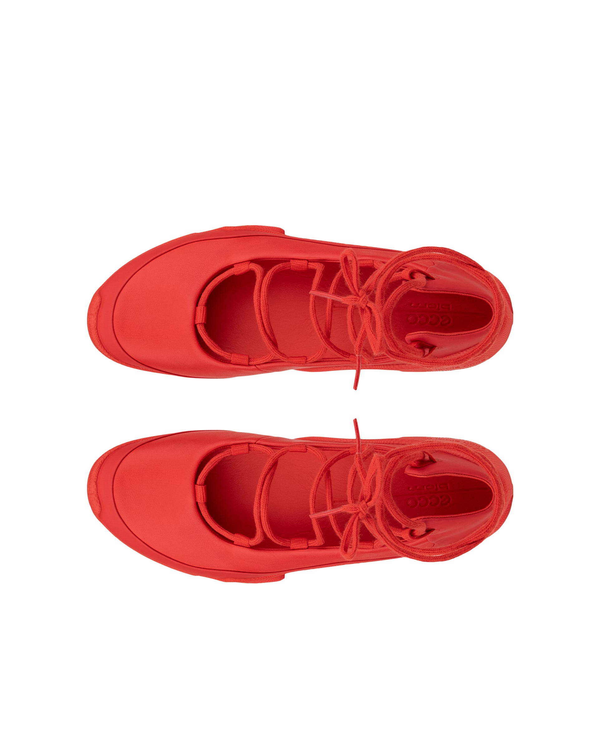 ECCO BIOM C Trail ウィメンズ レザースニーカー - レッド - Top left pair