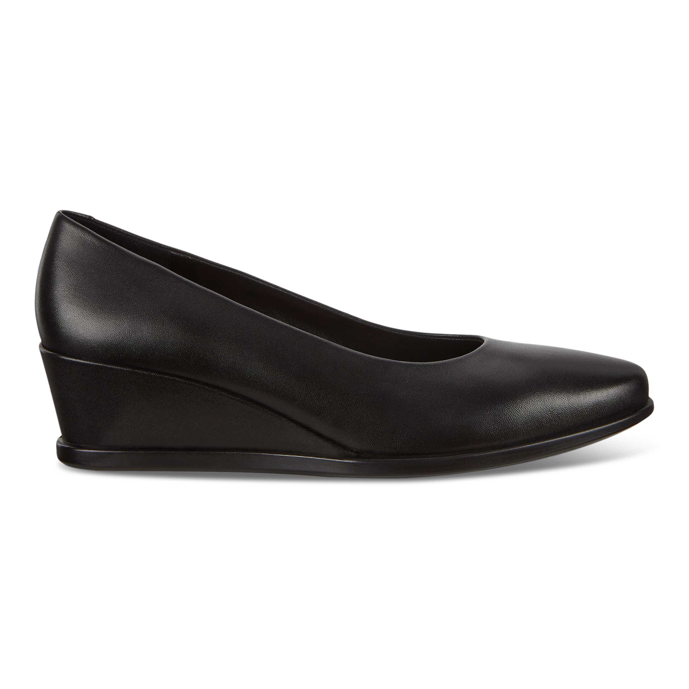 ECCO Shape 45 Wedge ウィメンズ レザーローファー - ブラック - Outside