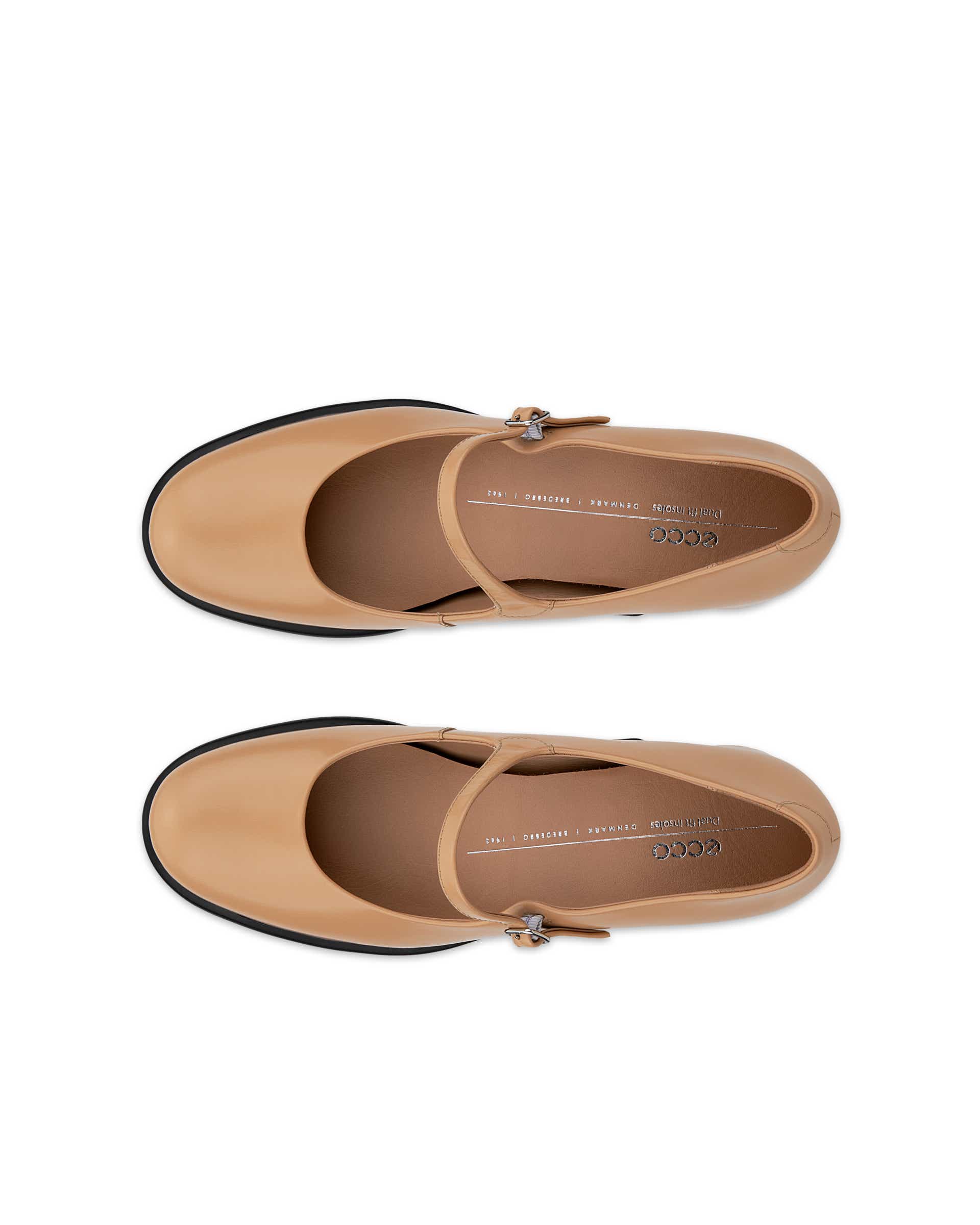 Dámské kožené lodičky na blokovém podpatku ECCO® Sculpted LX 35 - Hnědá - Top left pair