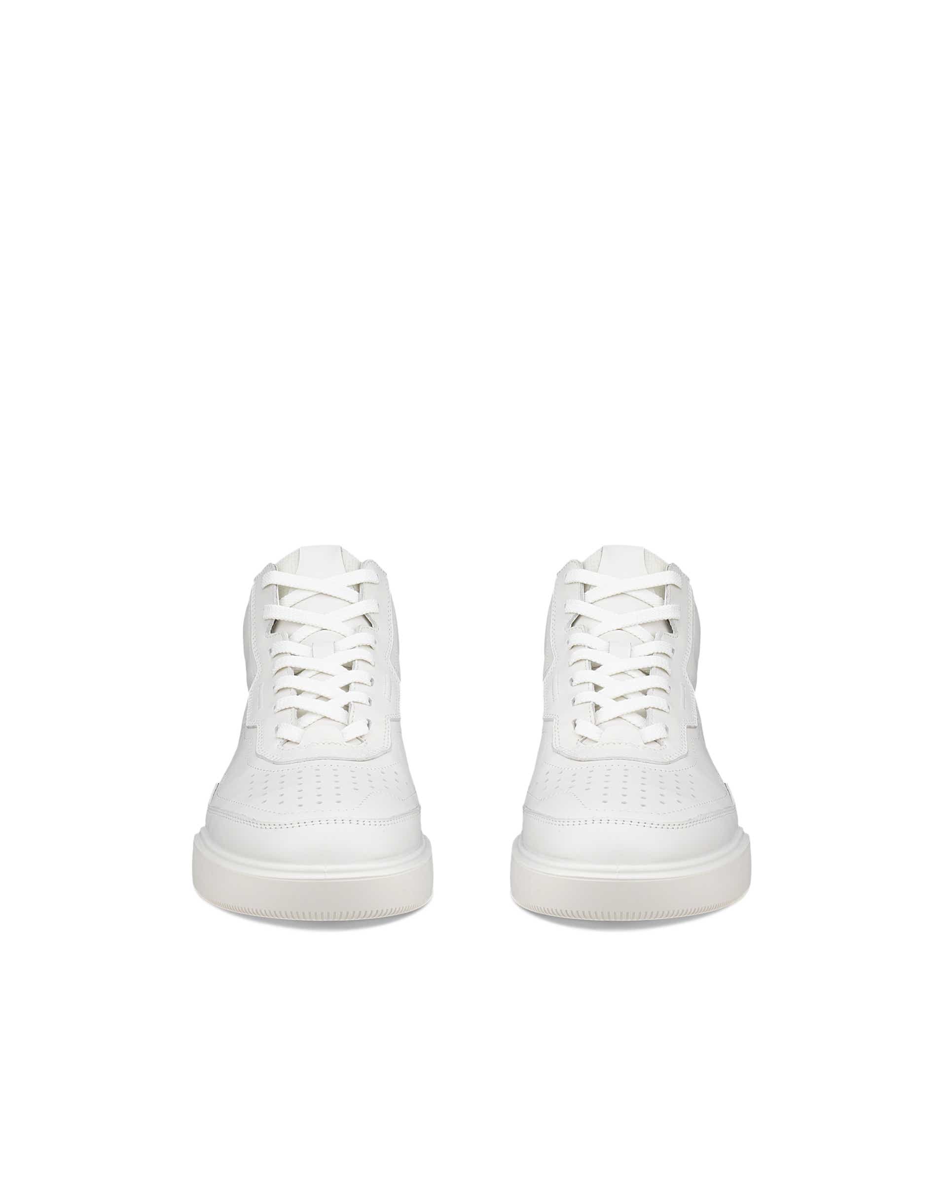 ECCO® STREET COURT dames hoge sneaker in leer - Wit - Front pair