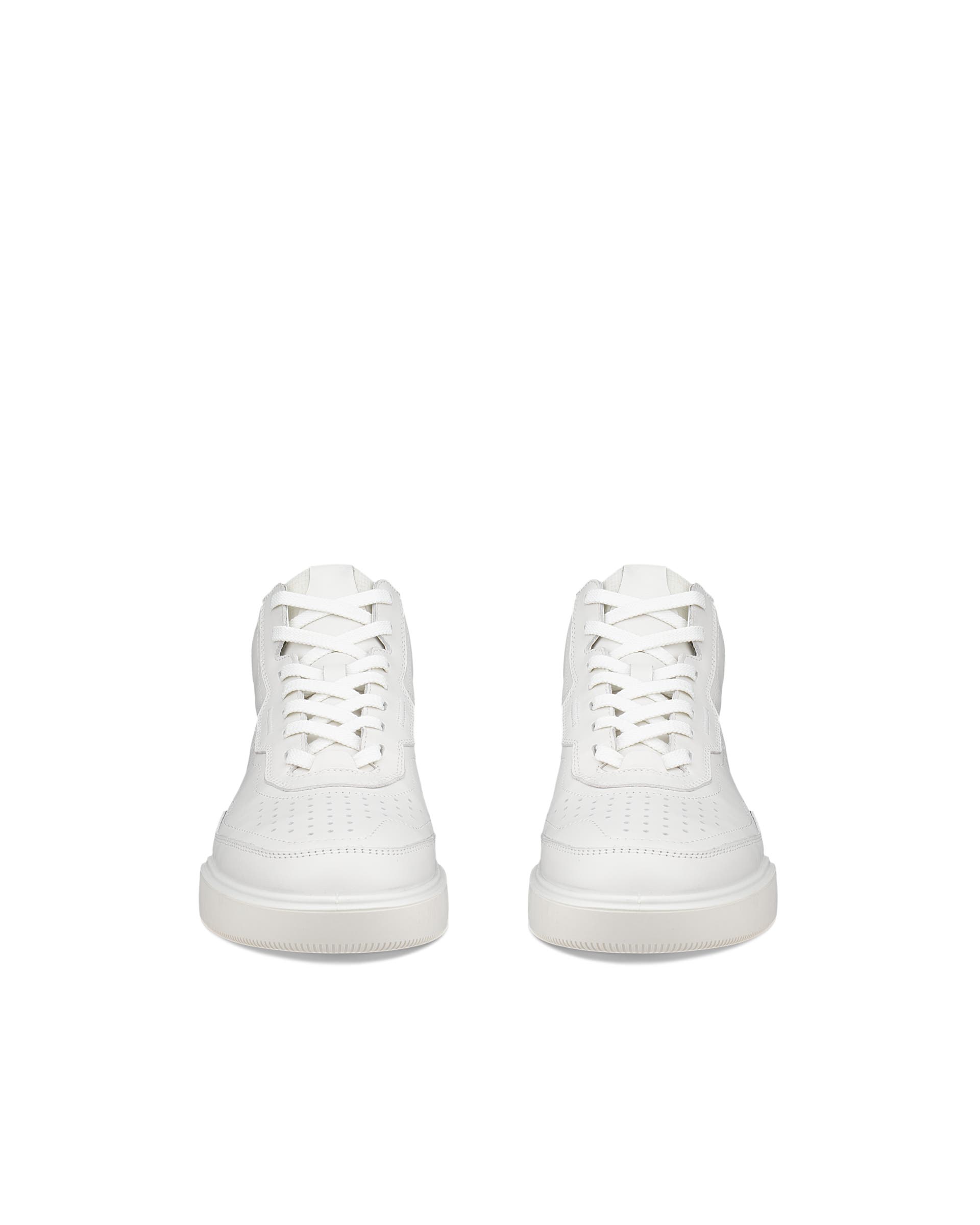 Damskie skórzane wysokie sneakersy ECCO® STREET COURT - Biały - Front pair