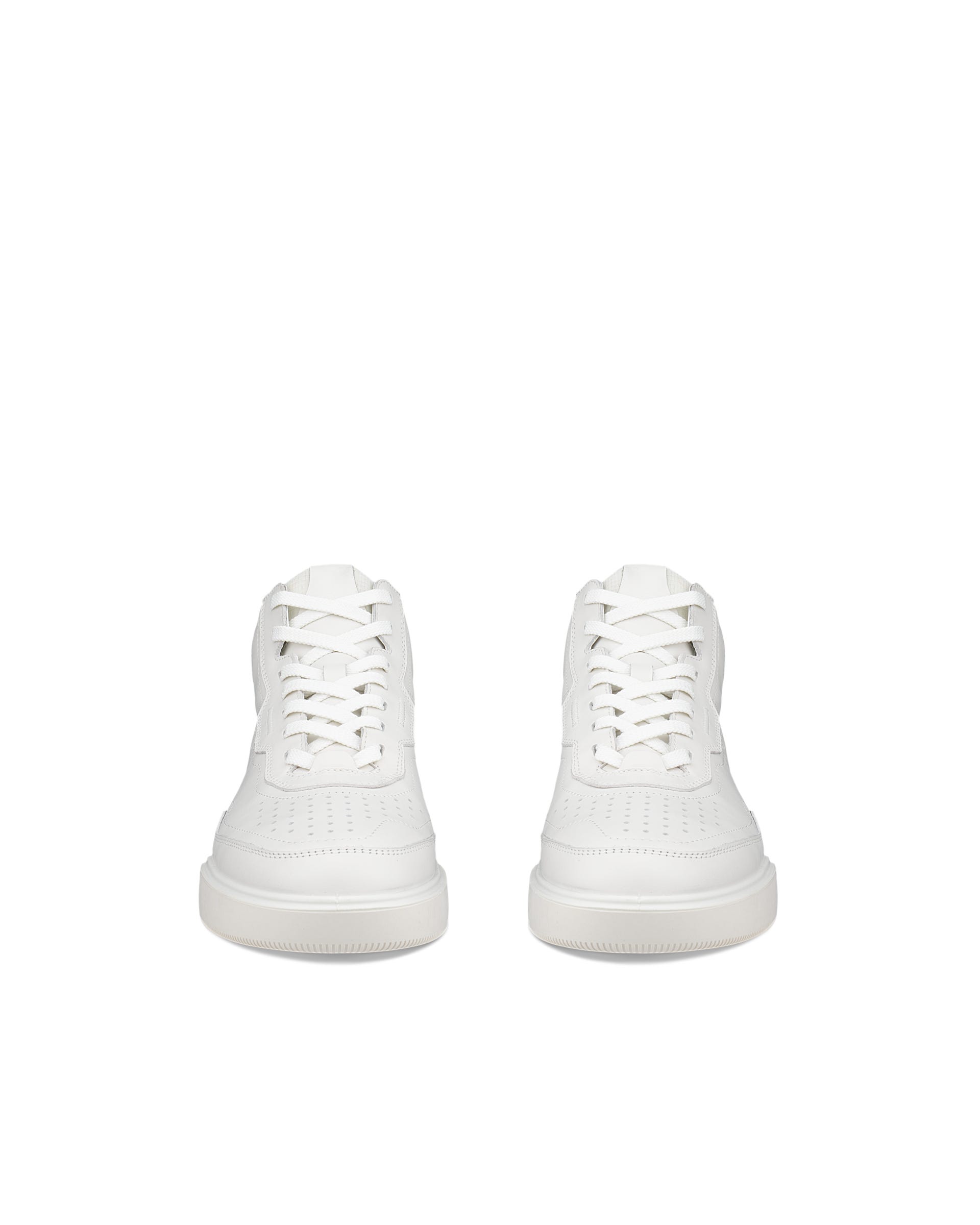 Damskie skórzane wysokie sneakersy ECCO® STREET COURT - Biały - Front pair