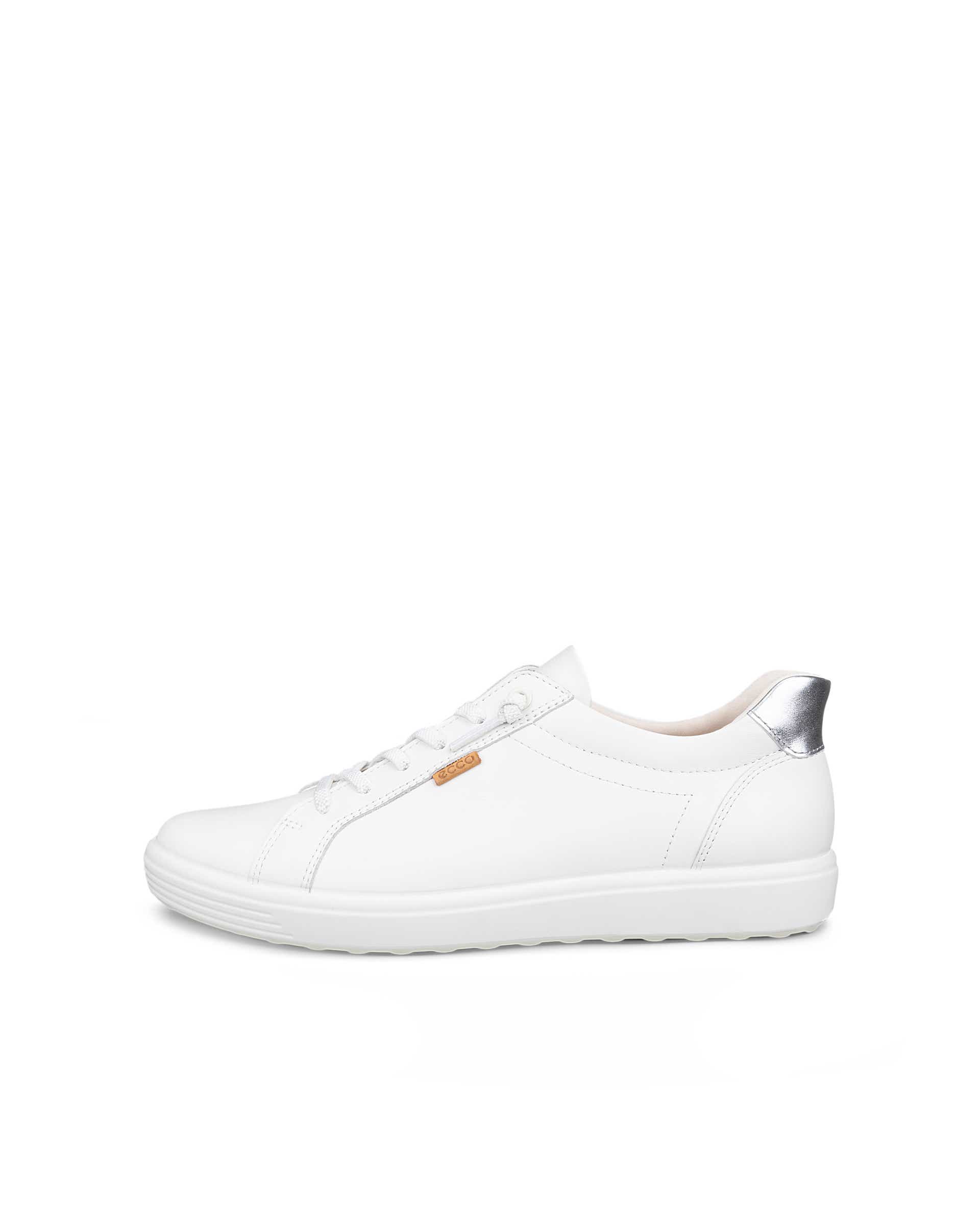 ECCO® SOFT 7 dames leren sneaker - Wit - Outside