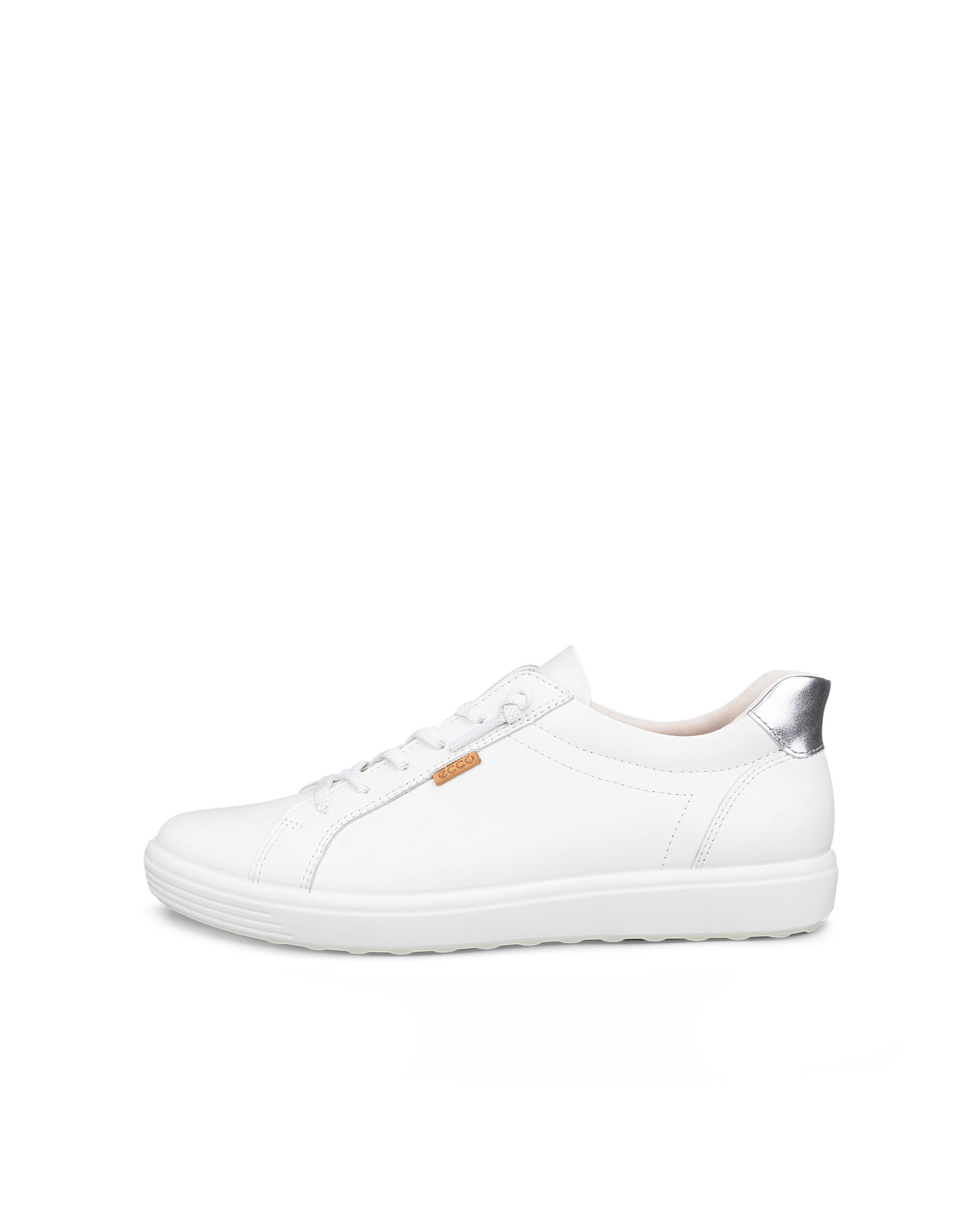 ECCO® SOFT 7 dames leren sneaker - Wit - Outside
