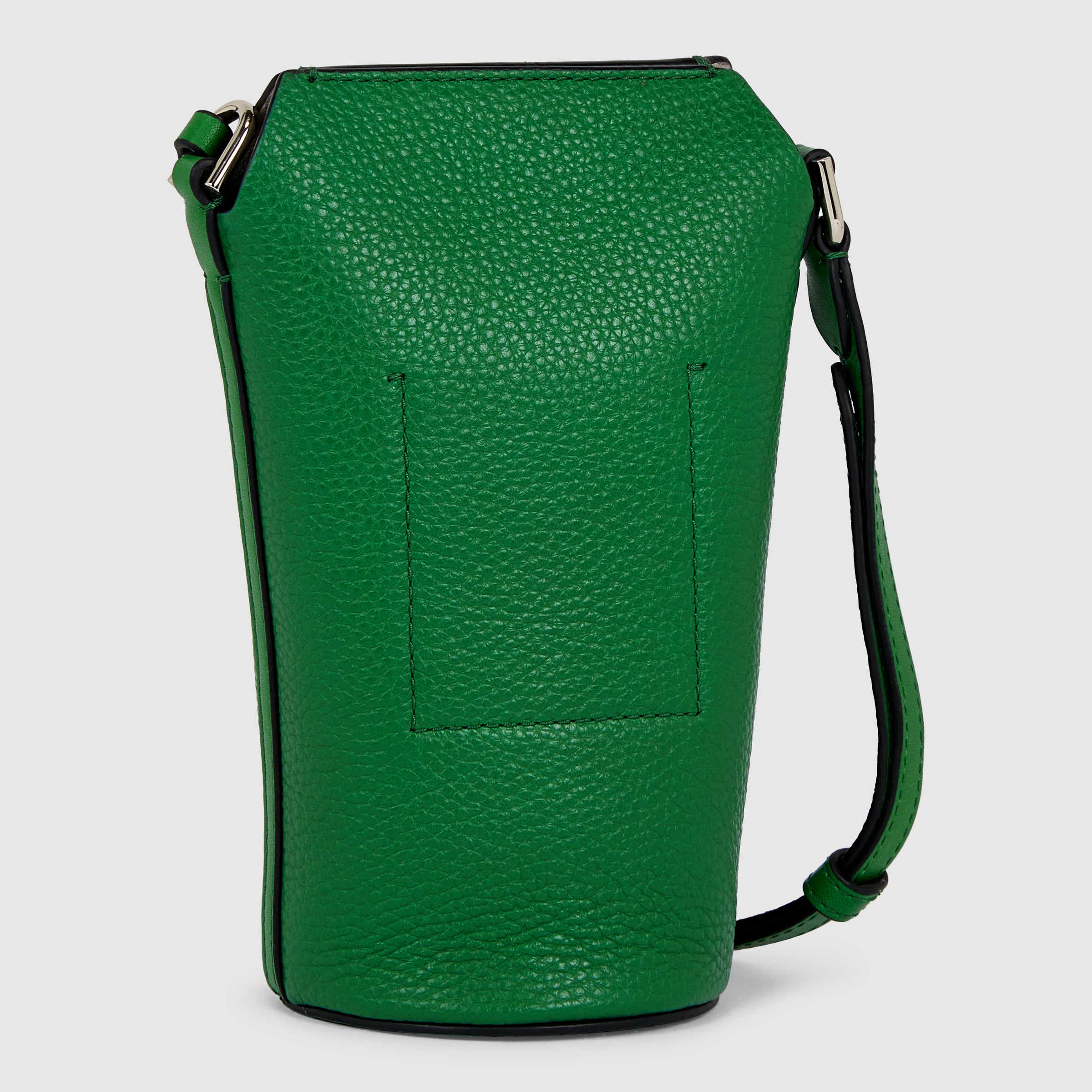 ECCO® Textureblock Pot Leather Crossbody Bag - Green - Back