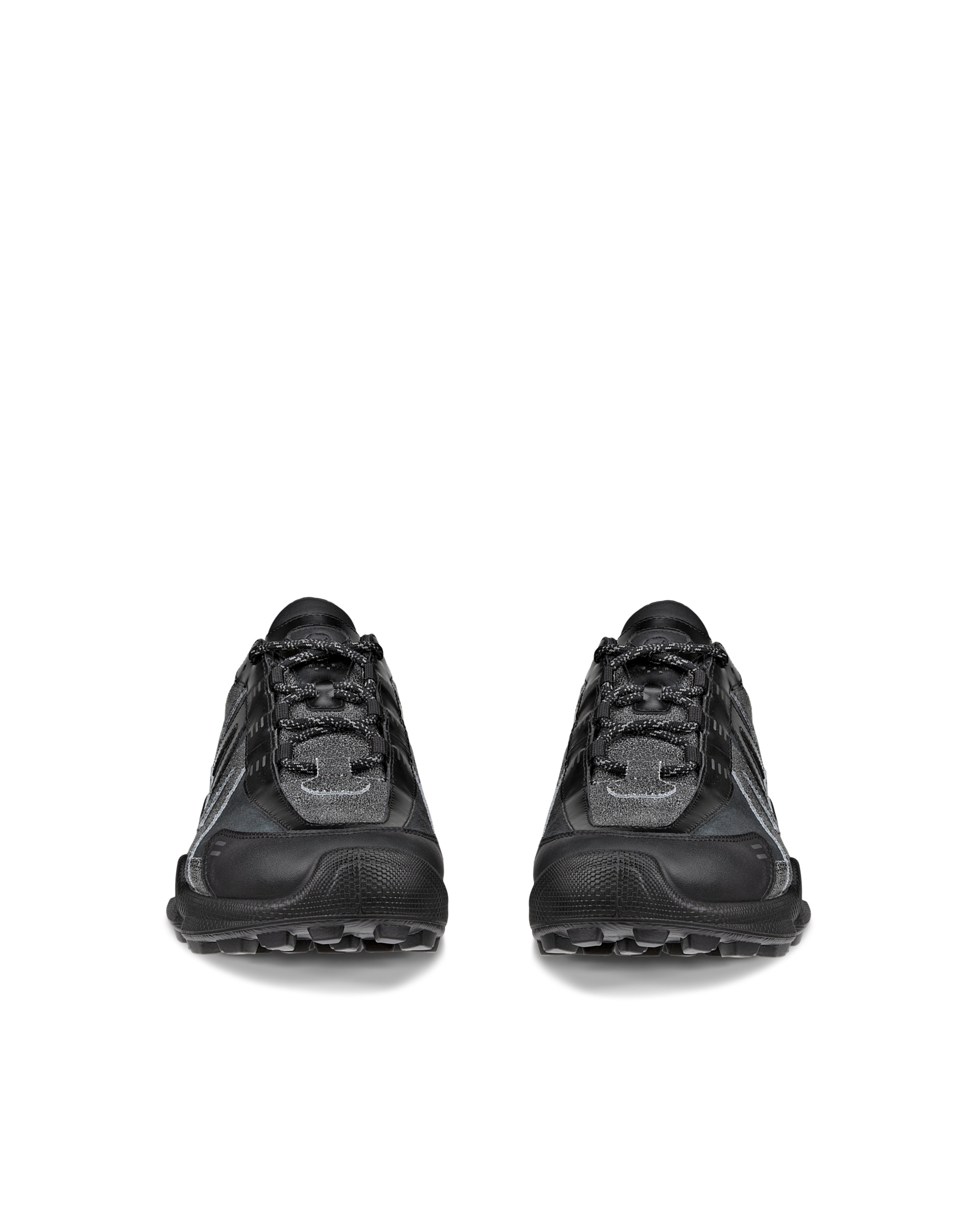 ECCO® BIOM C-Trail baskets de plein air en cuir pour homme - Noir - Front pair