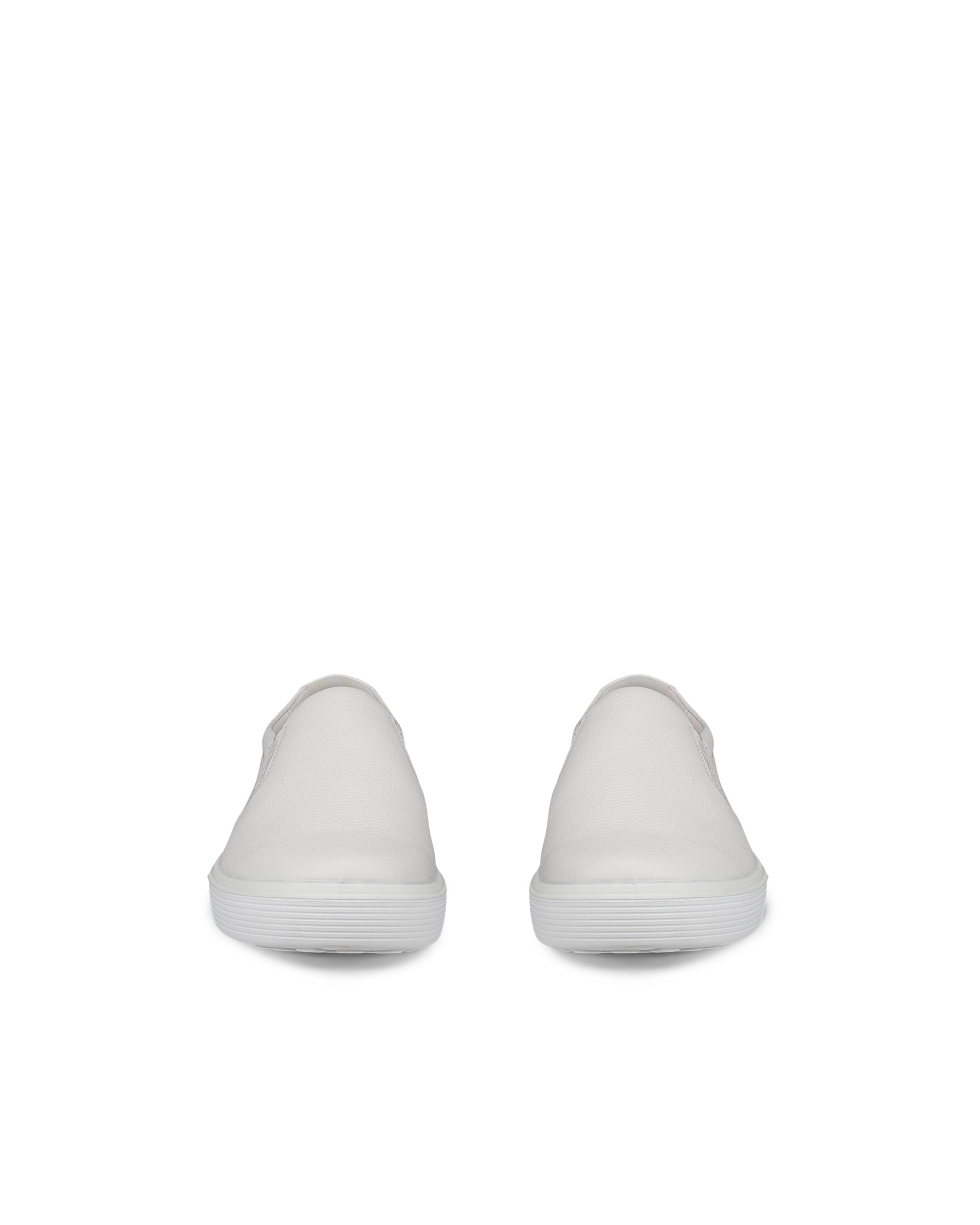 Chaussure sans lacets à enfiler ECCO® Soft 60 en cuir pour hommes - Blanc - Front pair