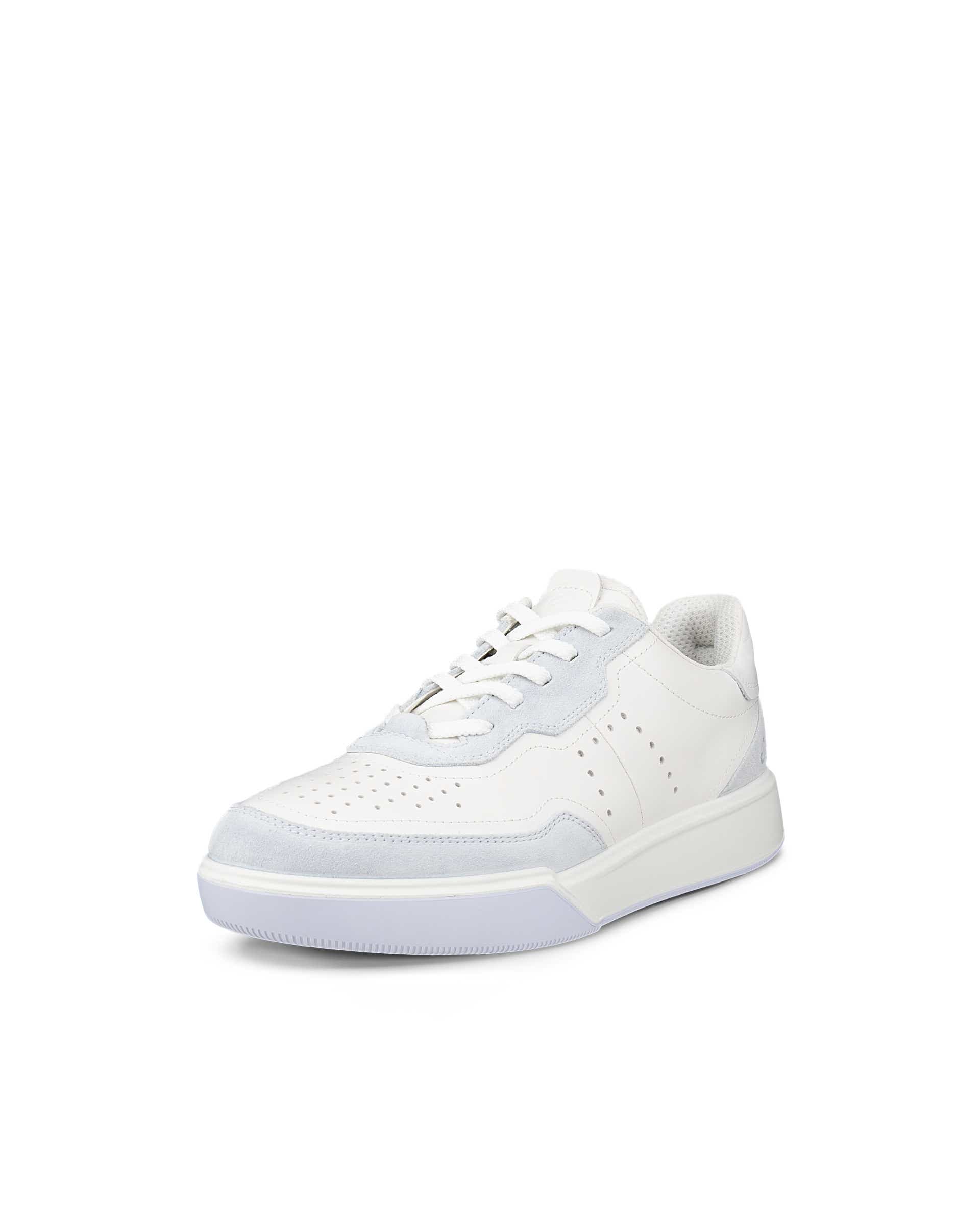 Women's ECCO® Street Court Leather Trainer - White - Main