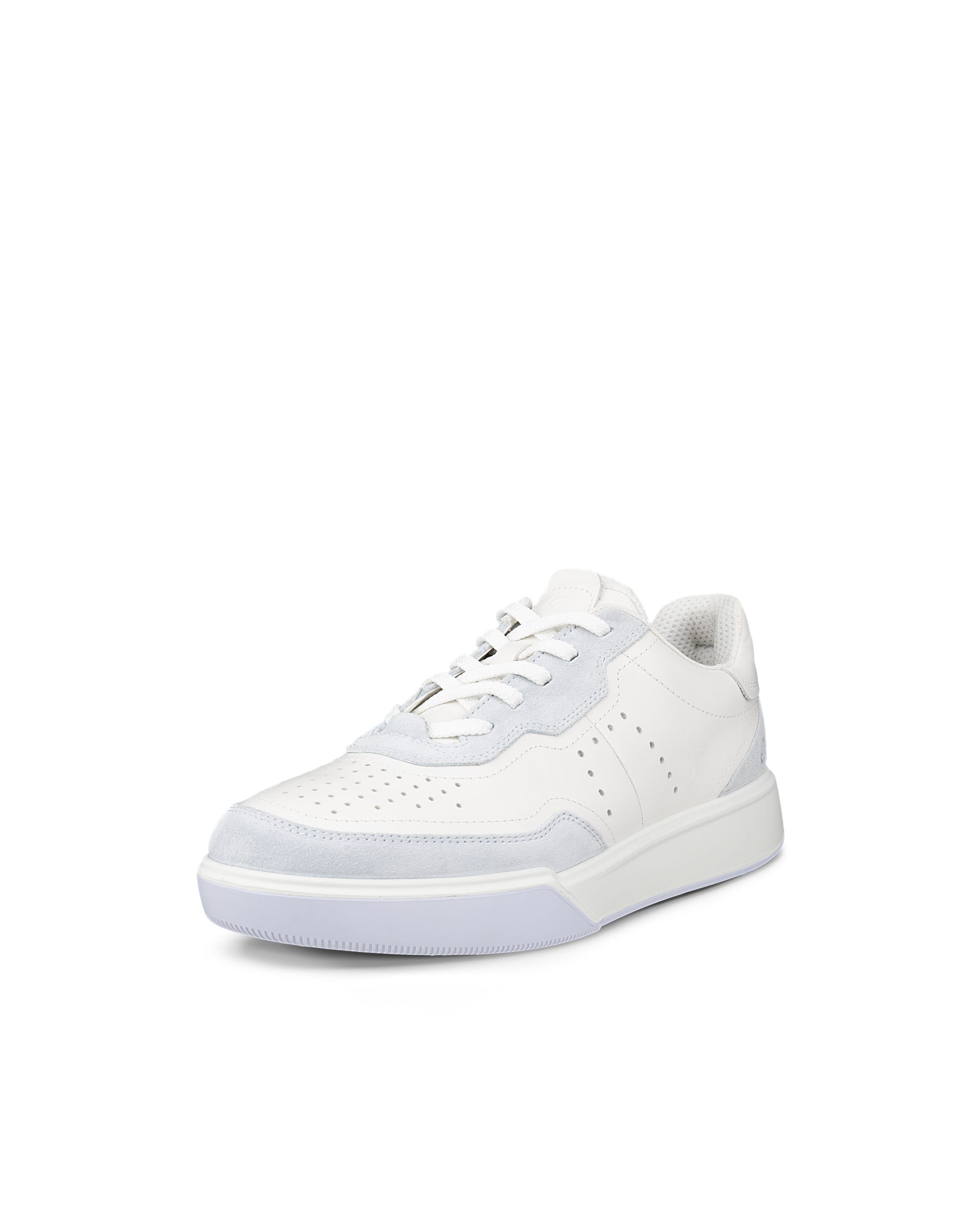 Women's ECCO® Street Court Leather Trainer - White - Main