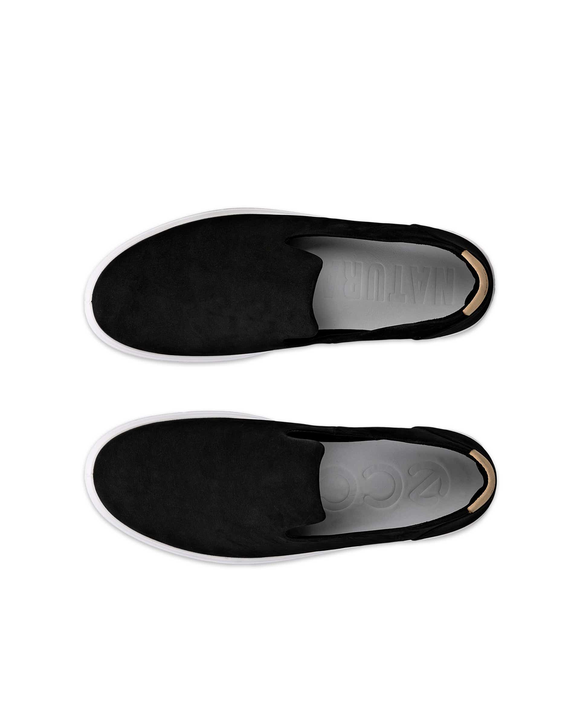 Women's ECCO® Soft 60 Nubuck Slip-On - Black - Top left pair