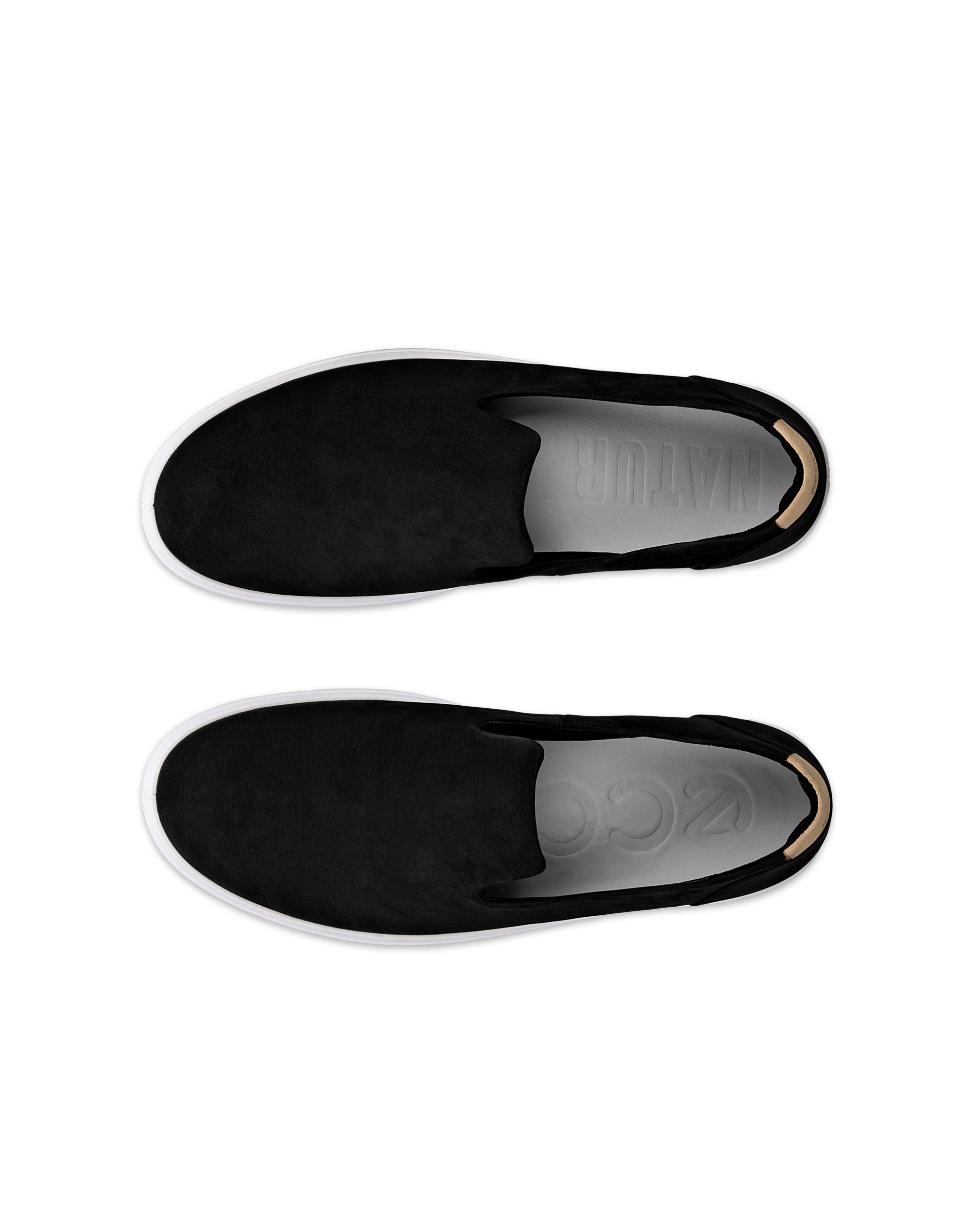 Chaussure à enfiler en nubuck ECCO® Soft 60 pour femme - Noir - Top left pair