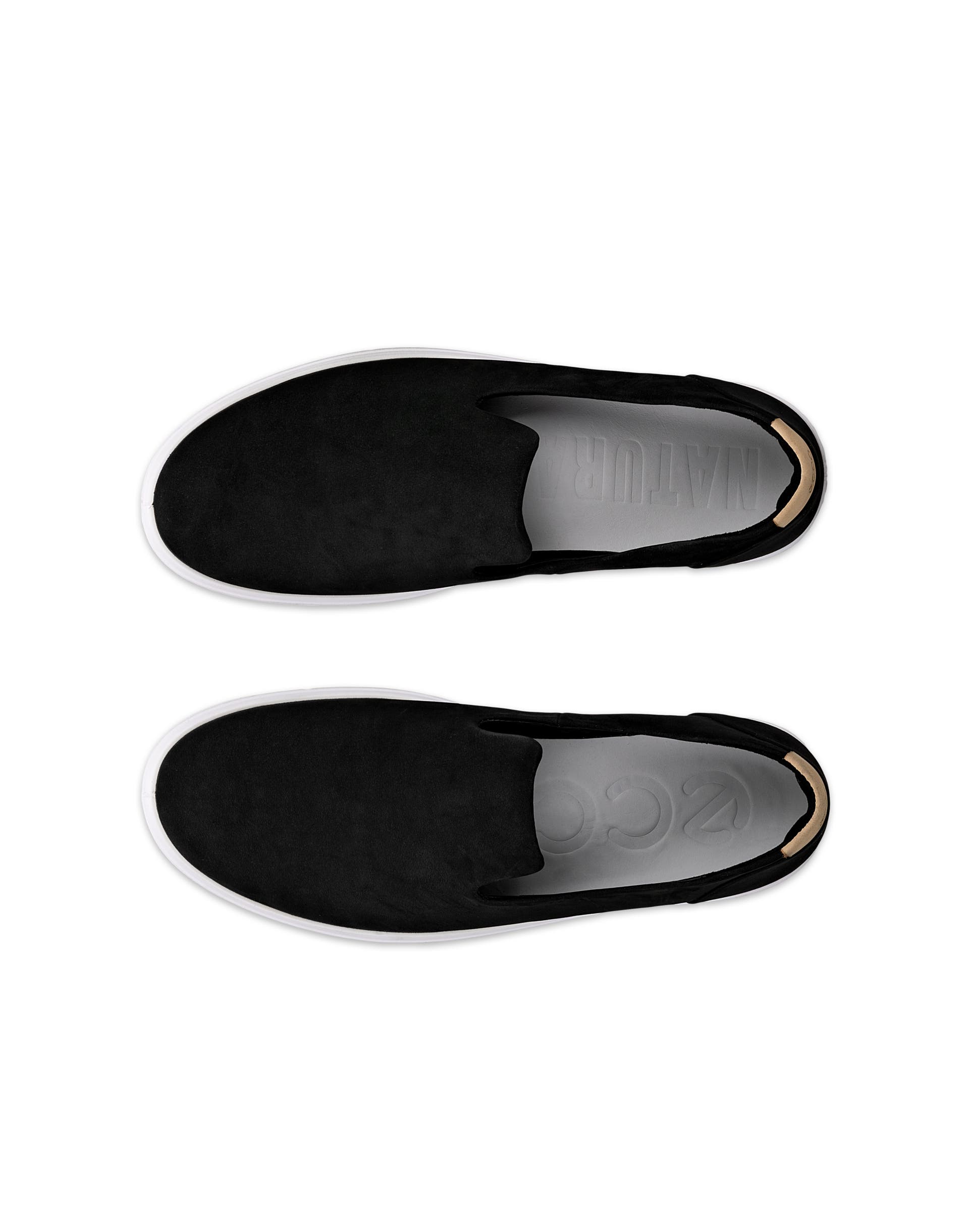 Women's ECCO® Soft 60 Nubuck Slip-On - Black - Top left pair