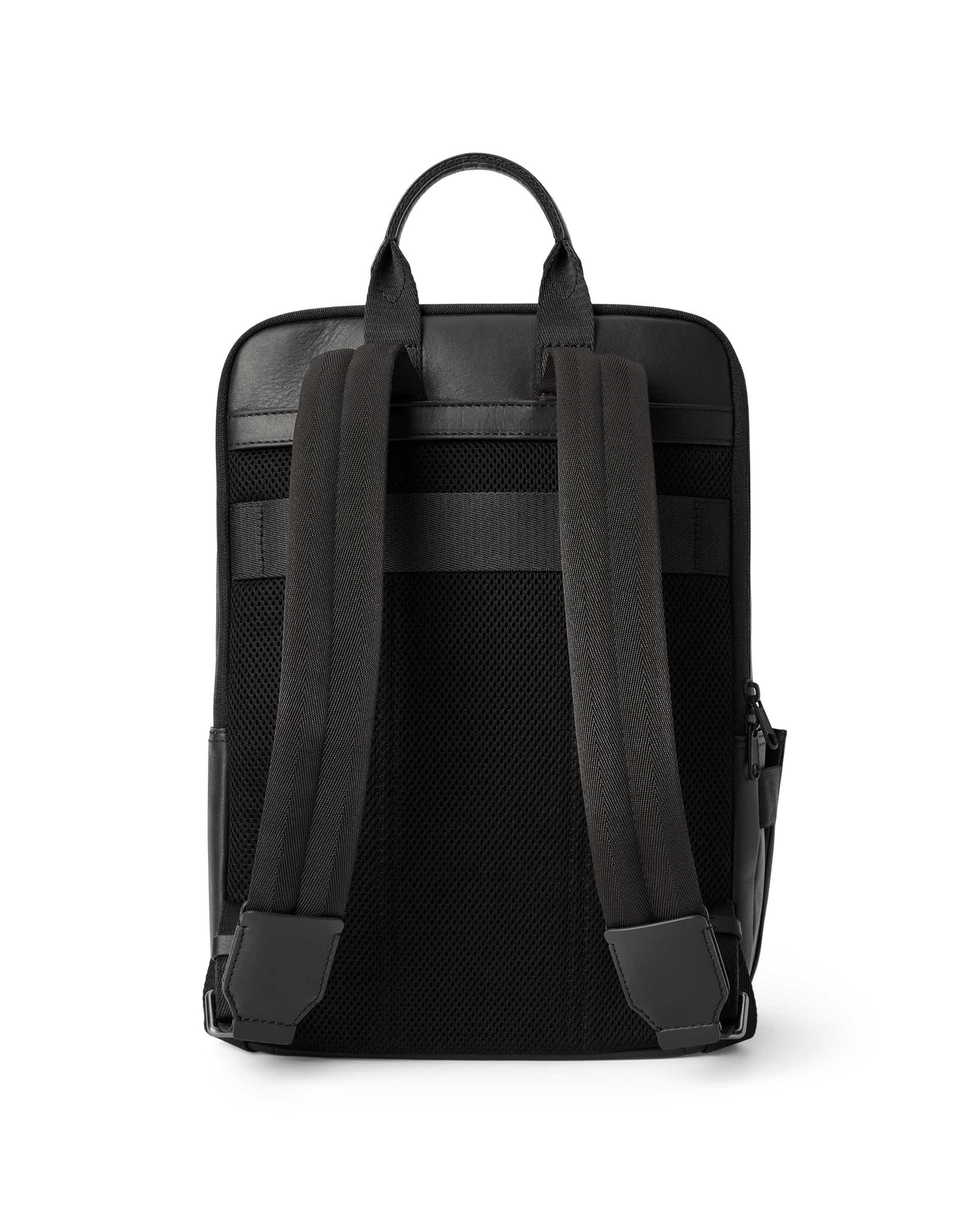 ECCO® LOAD BACKPACK Herren Quadratischer Rucksack aus Leder - Schwarz - Back