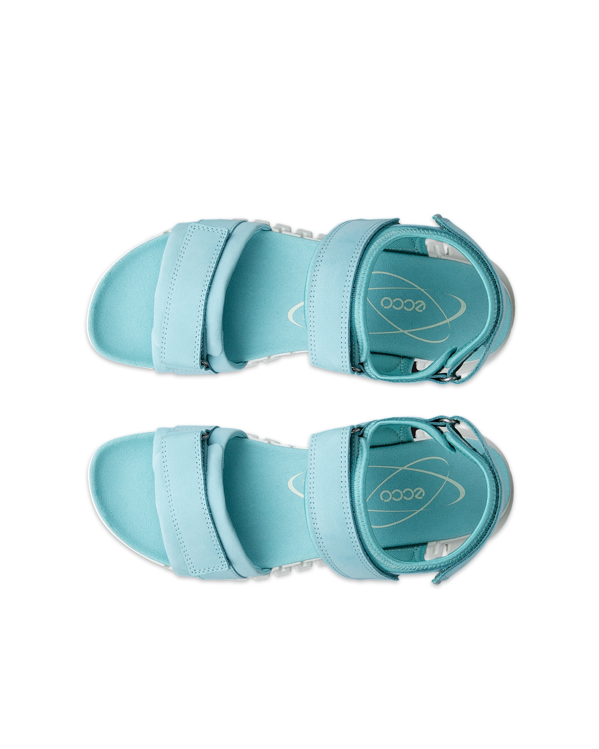 ECCO Gruuv ウィメンズ ヌバックヒールサンダル - ブルー - Top left pair