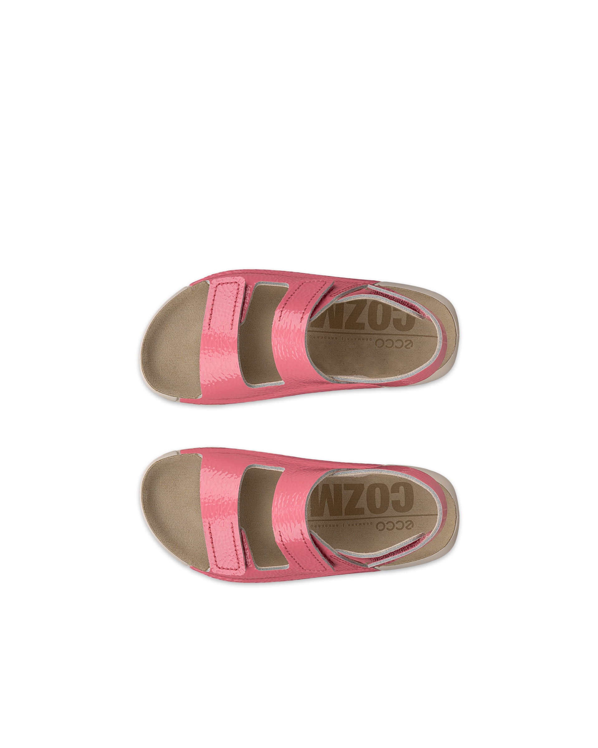 Dětské kožené páskové sandály ECCO® Cozmo - Růžová - Top left pair