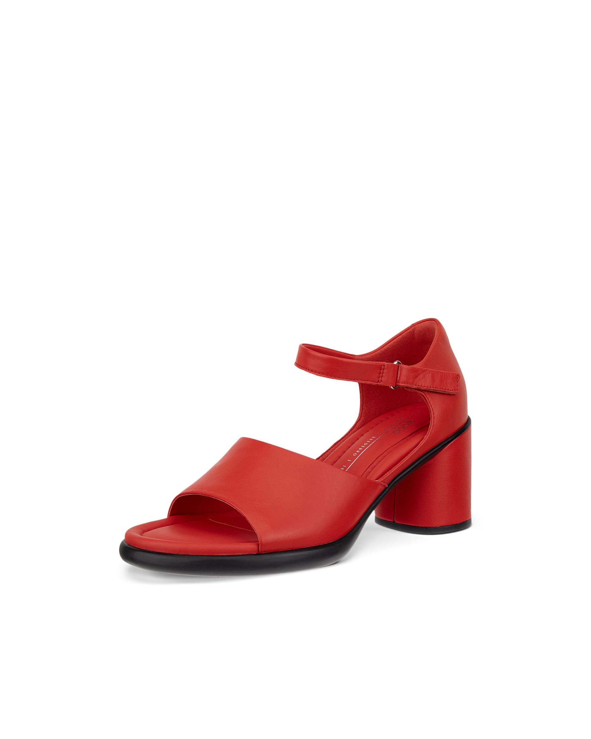 Damskie skórzane sandały na obcasie ECCO® Sculpted Sandal LX 55 - Czerwony - Main