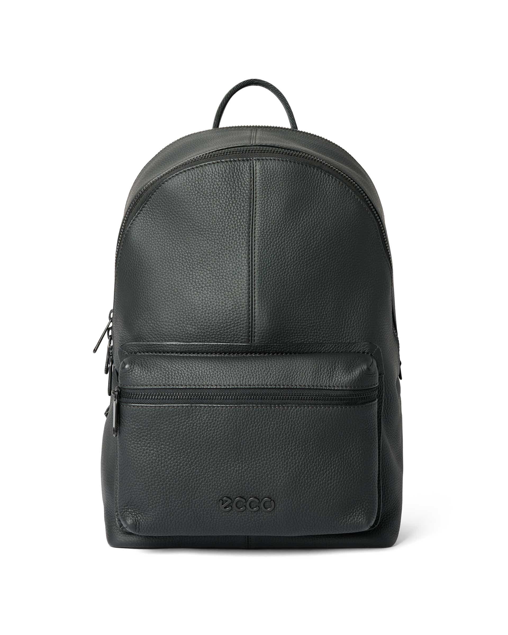 ECCO Round Pack Large Soft Pebbled レザーバックパック | ブラック ECCO Round Pack Large Soft Pebbled レザーバックパック | ブラック