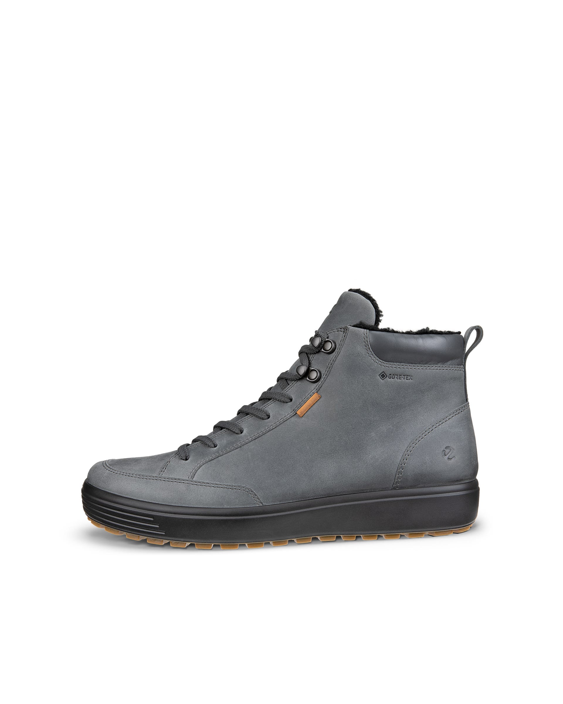 Men's ECCO® Soft 7 Tred Nubuck Gore-Tex Mid-Cut Boot - Grey - Outside