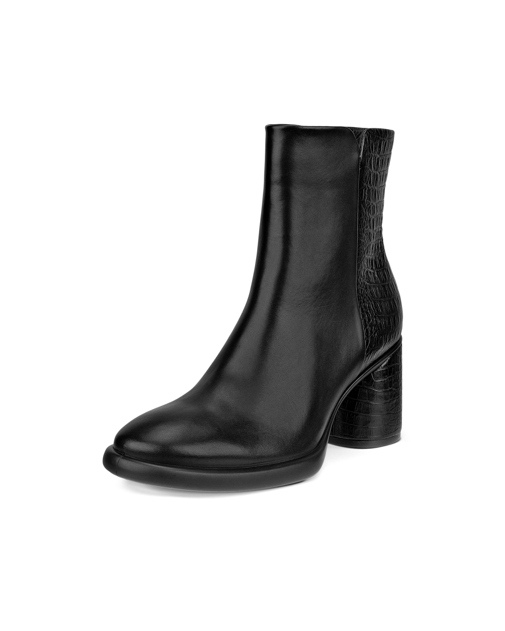 Women's ECCO® Sculpted Lx 55 Leather Mid-Cut Boot - Black - Main