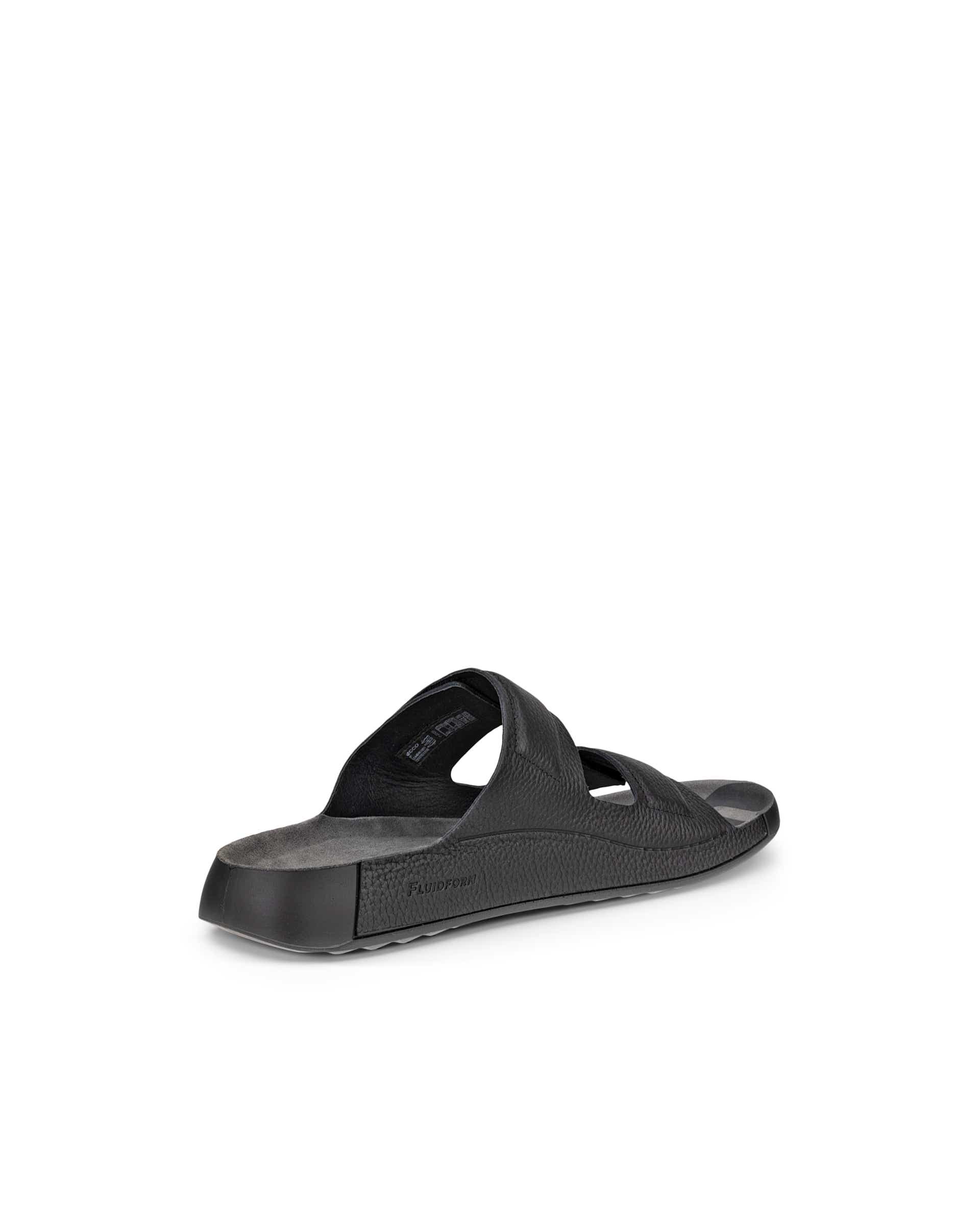 ECCO Cozmo Sandal 60 メンズ レザー2ストラップサンダル - ブラック - Back