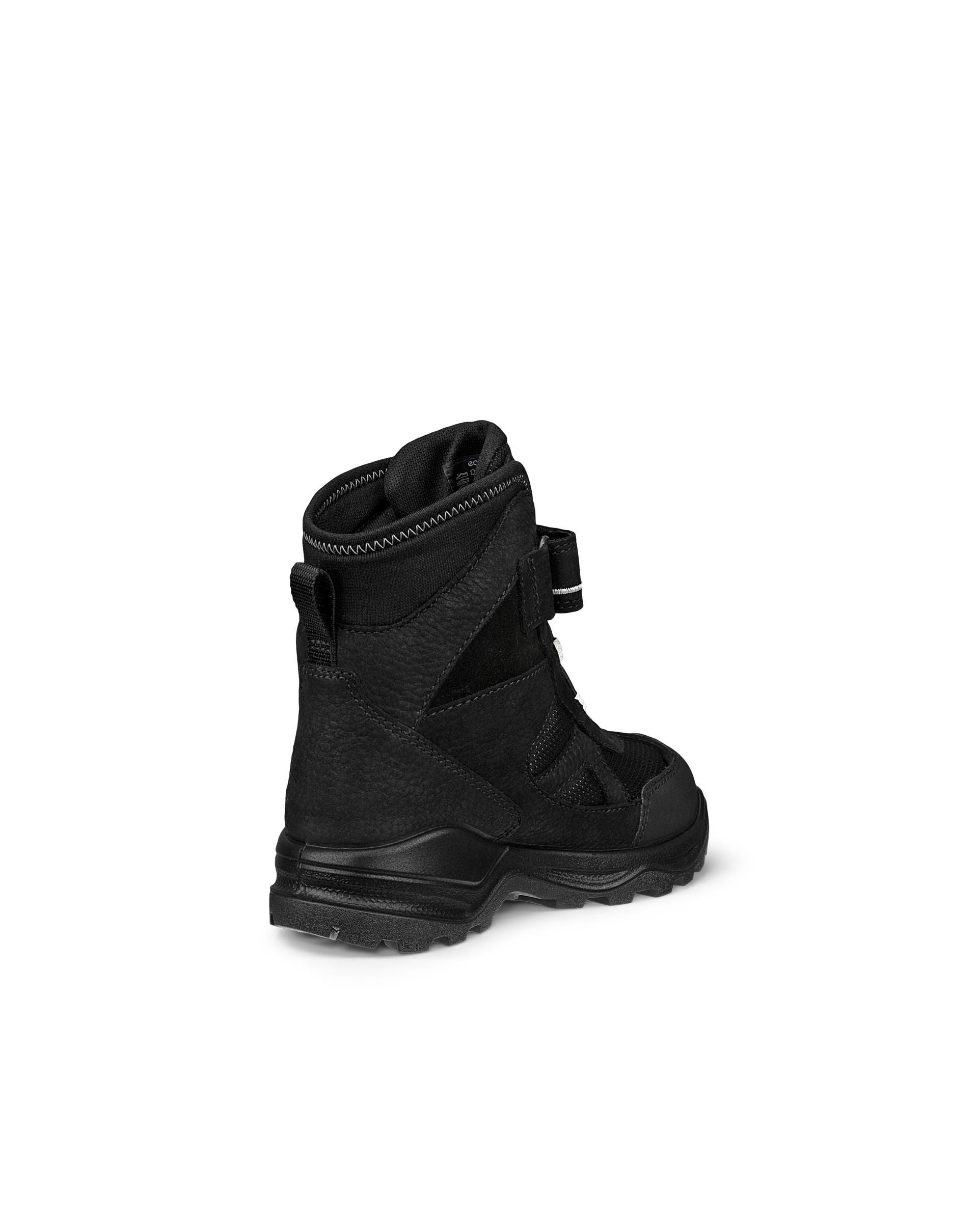 Kids' ECCO® Snow Mountain Nubuck Waterproof Winter Boot - Black - Back