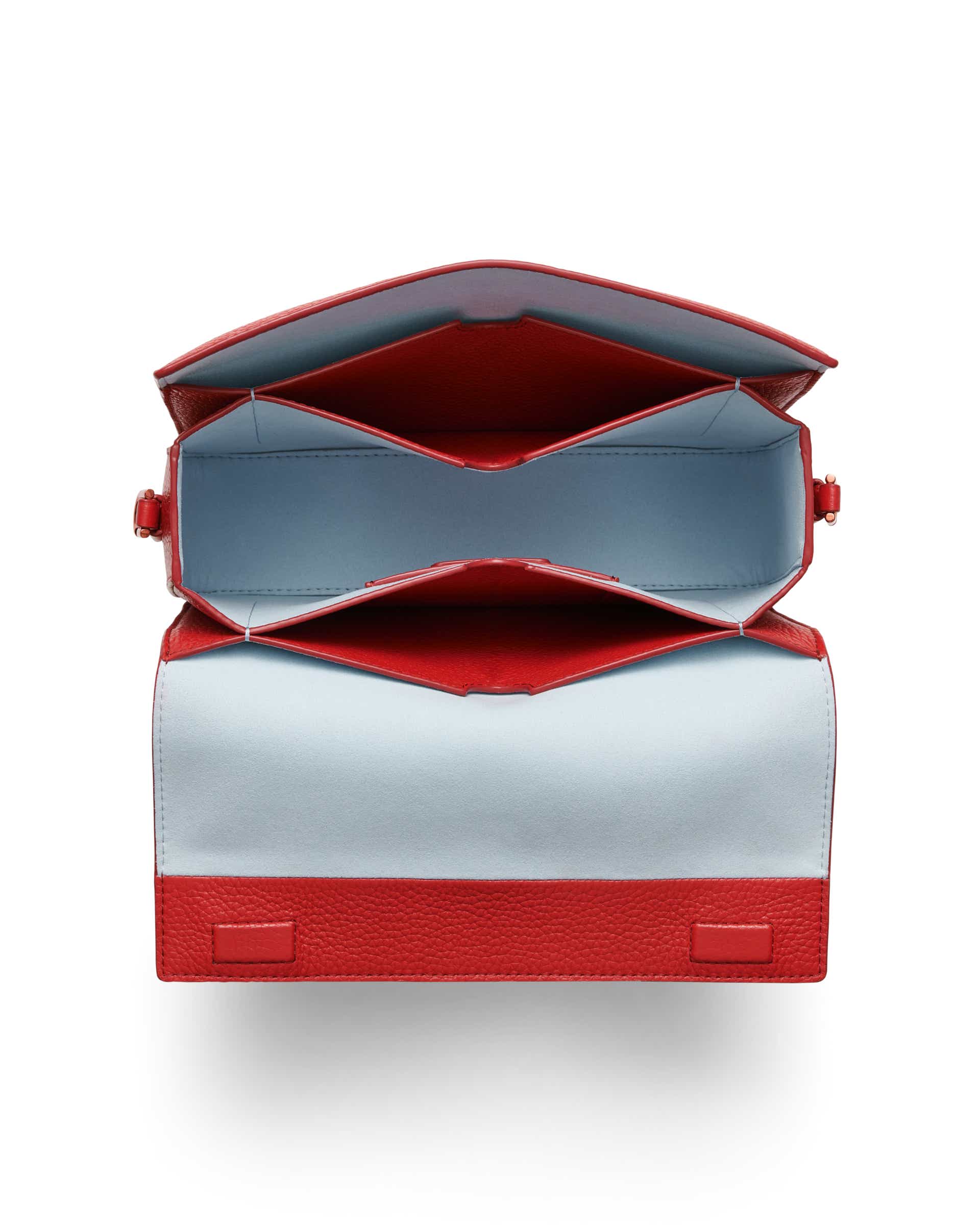 ECCO® Pinch Leather Crossbody Bag - Red - Birdeye