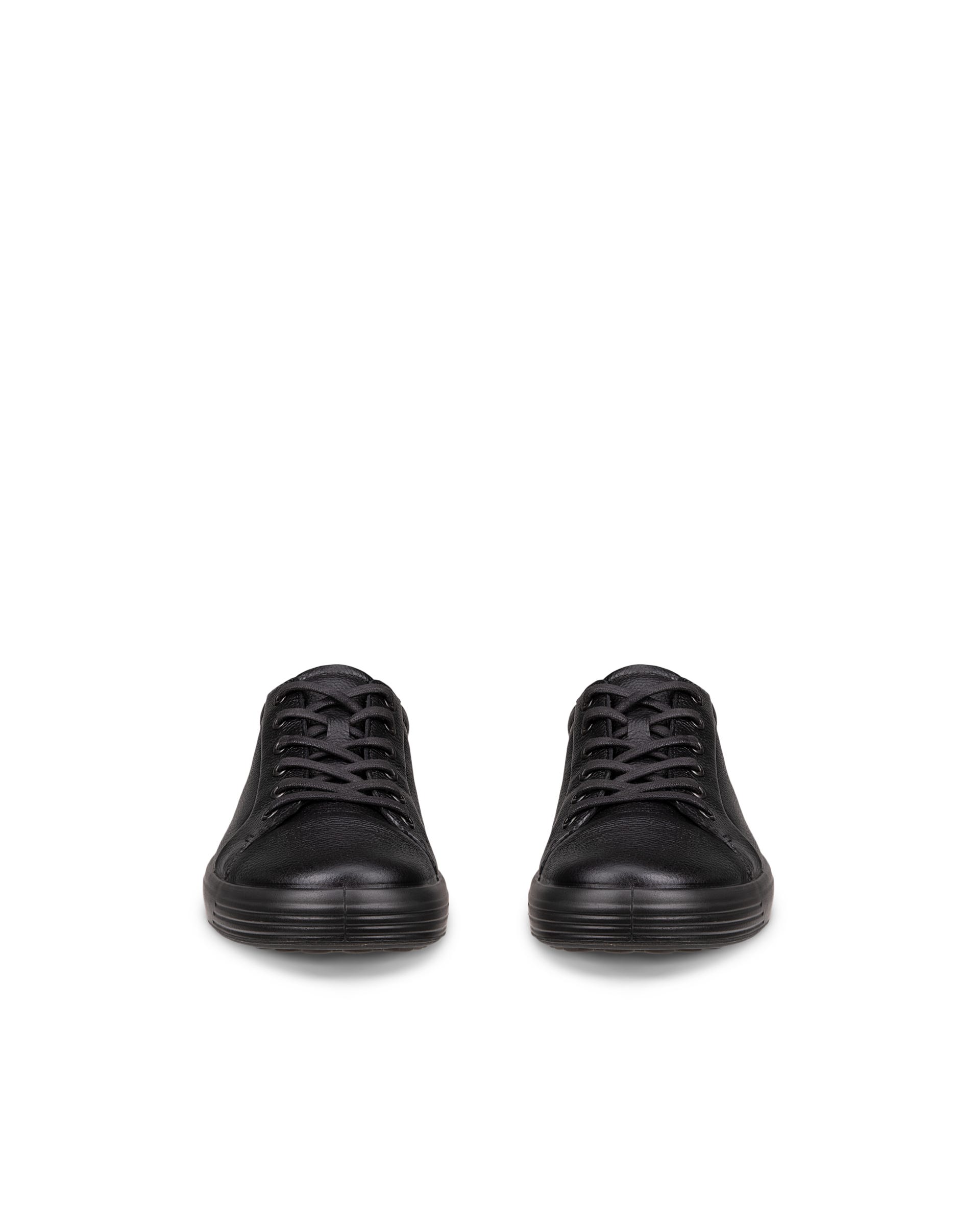Men's ECCO® SOFT 7 Leather Sneaker - Black - Front pair