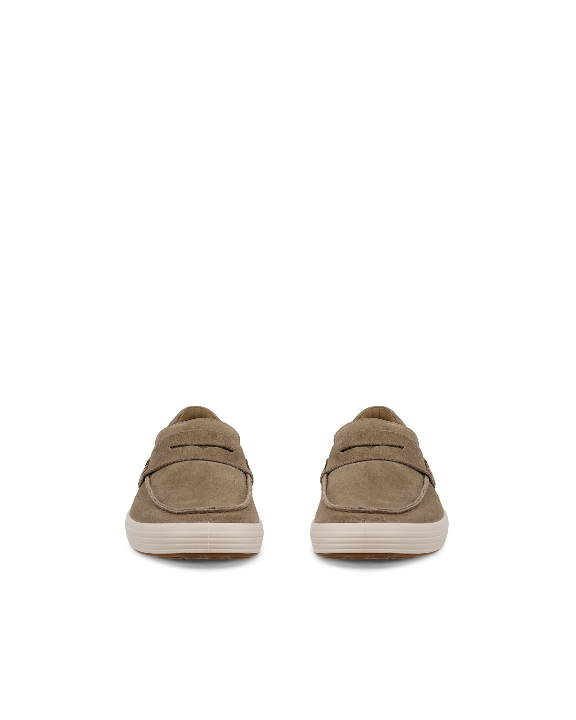 Men's ECCO® Soft 7 Suede Penny Loafer - Brown - Front pair