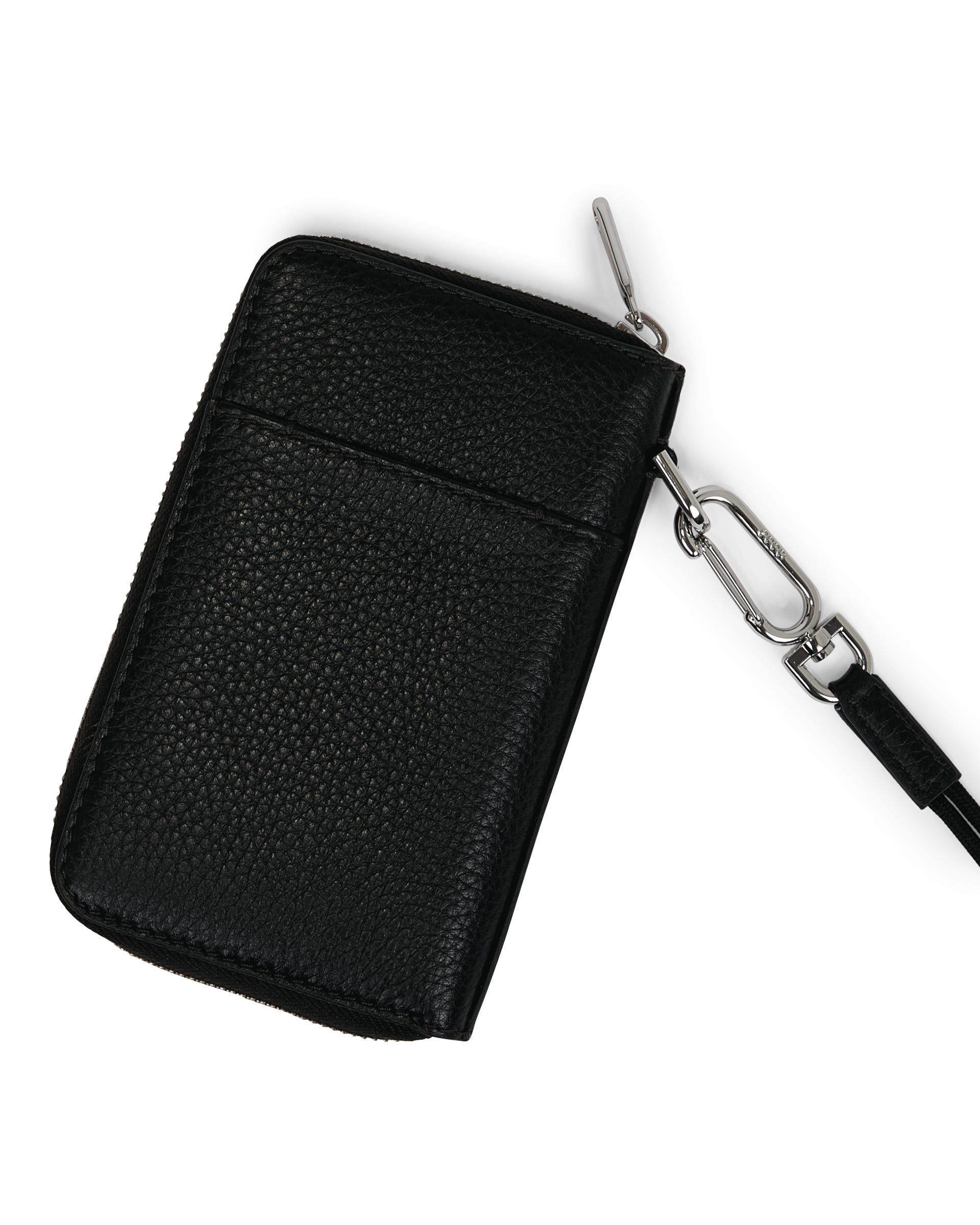 ECCO® Wallet Zip Around Pebbled Leather Pouch Wallet - Black - Back