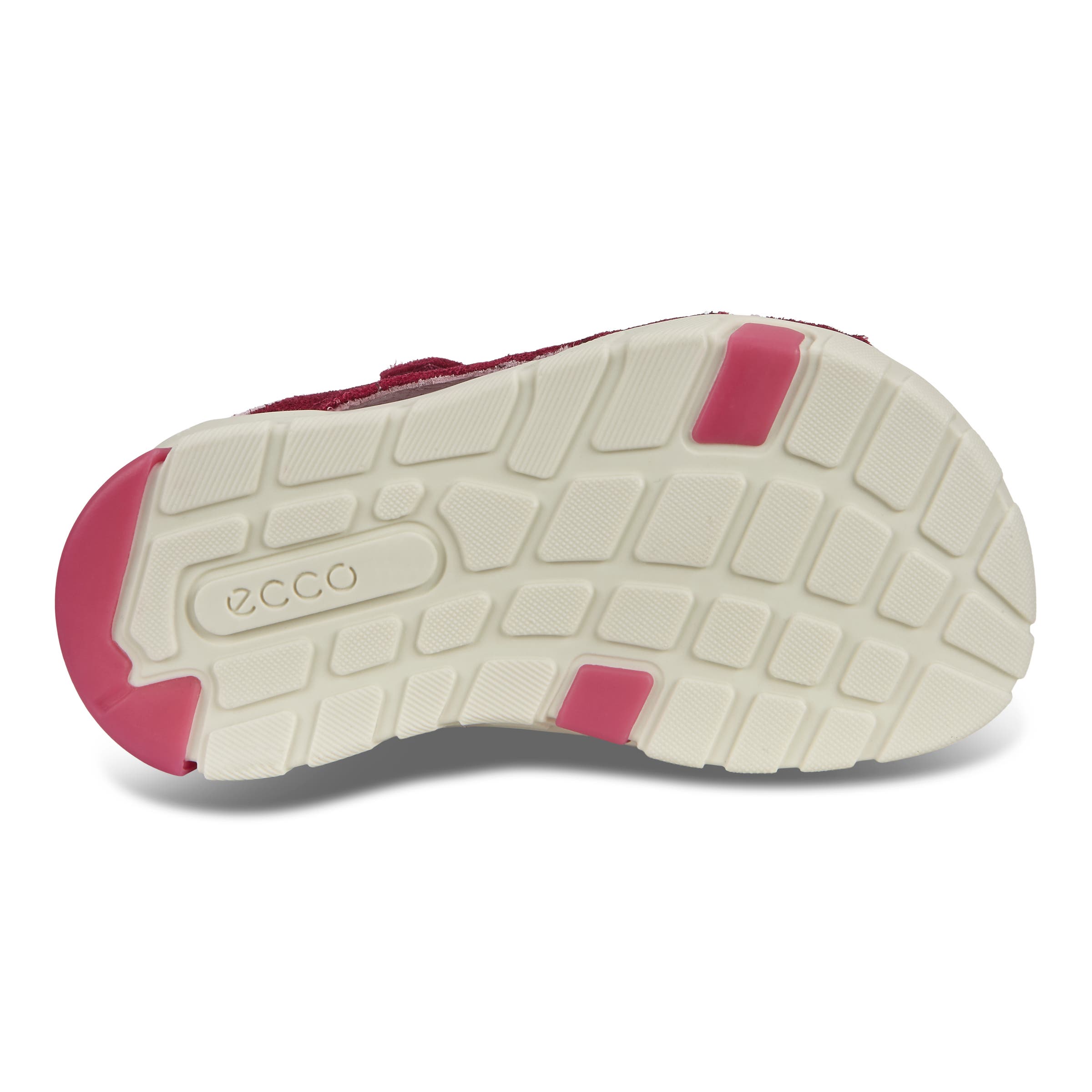 Kids' ECCO® Mini Stride Suede Fisherman Sandal - Red - Sole