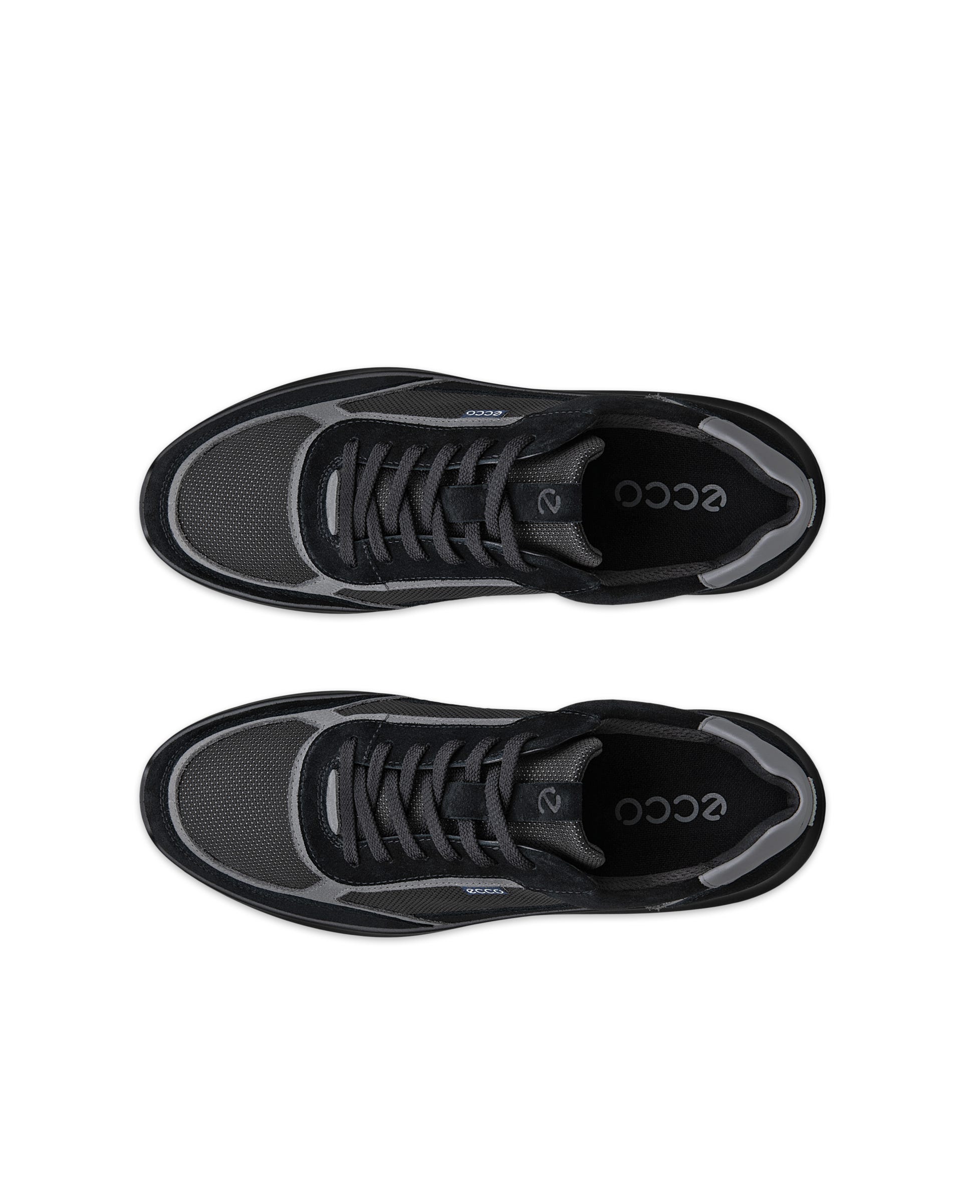 Men's ECCO® CITY STRIDE Leather Sneaker - Black - Top left pair