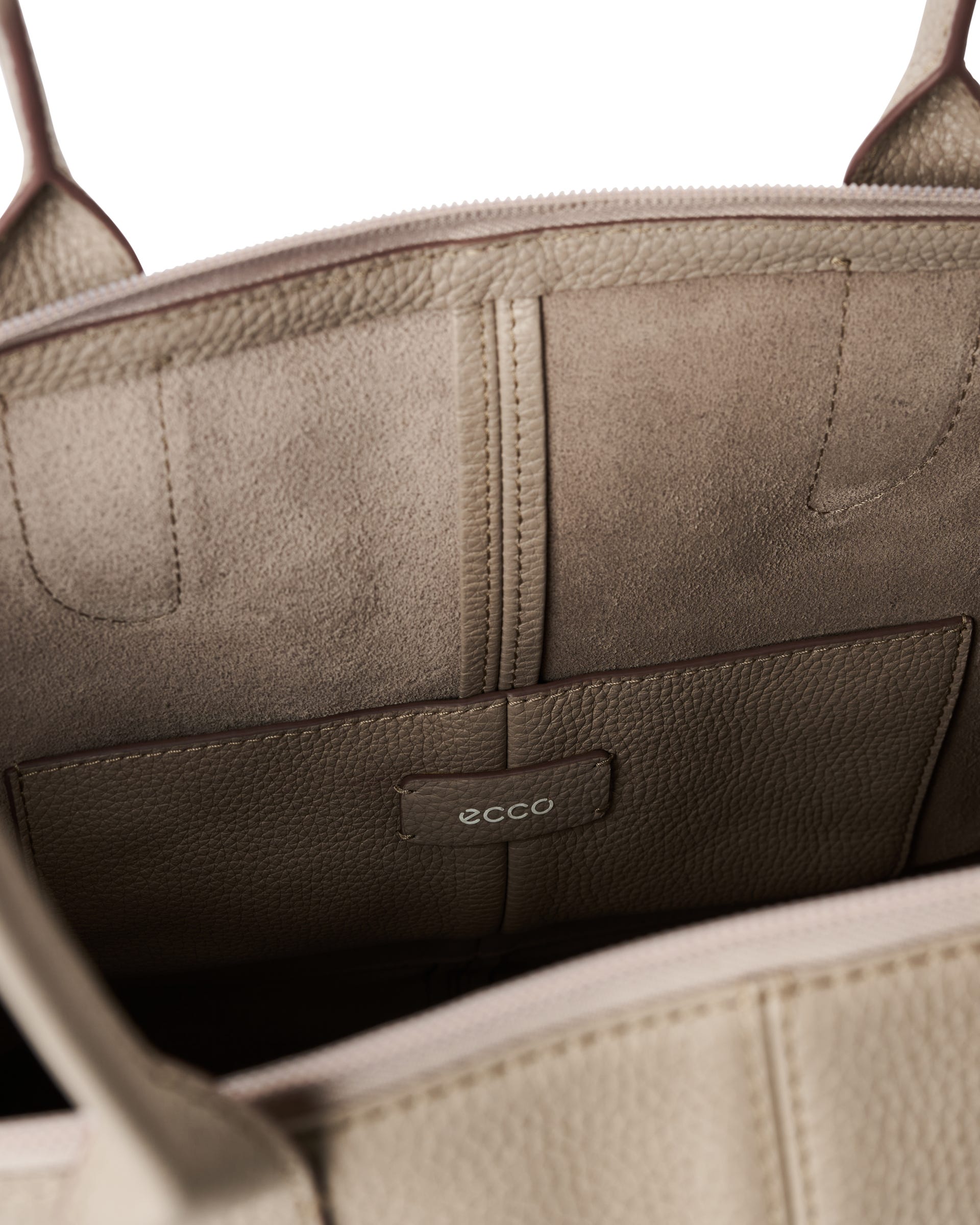 Skórzana torba shopper ECCO® Tote - Beżowy - Inside