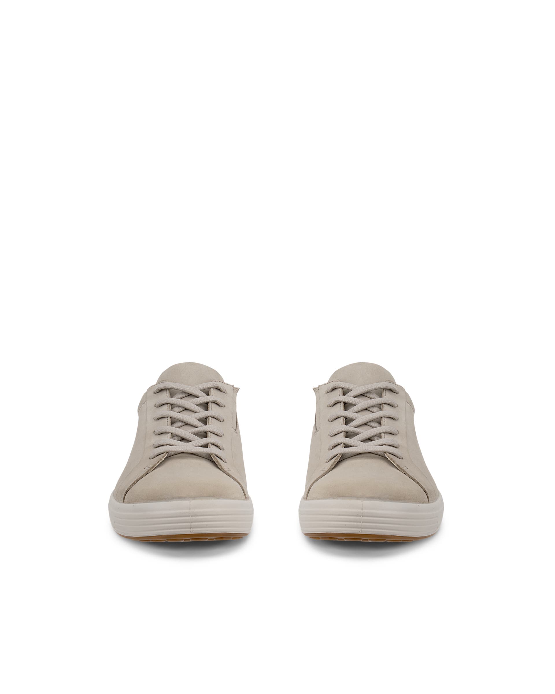 ECCO® SOFT 7 sko i nubuck med snørebånd til herrer - Beige - Front pair