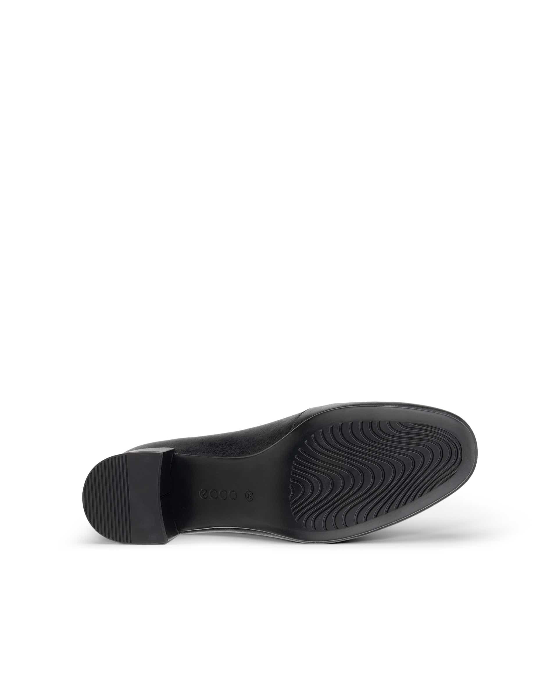 Women's ECCO® LIVA 35 Leather Block-Heeled Loafer - Black - Sole