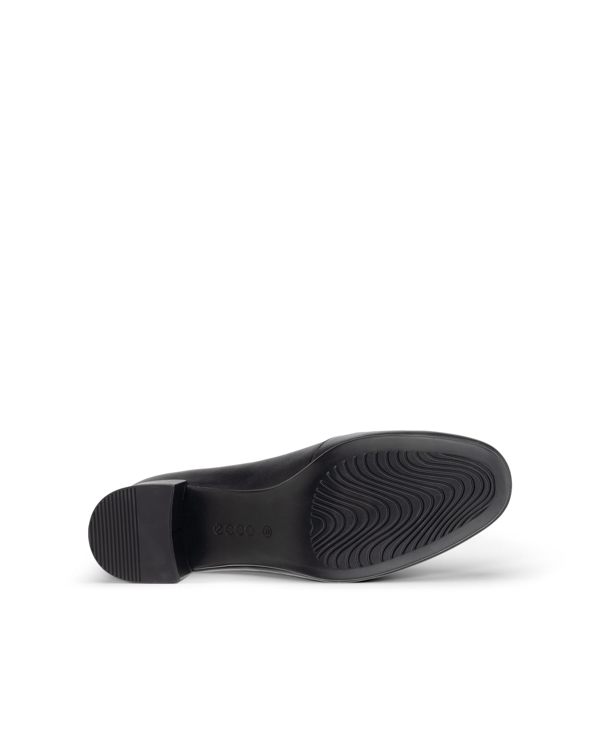 Women's ECCO® LIVA 35 Leather Block-Heeled Loafer - Black - Outside