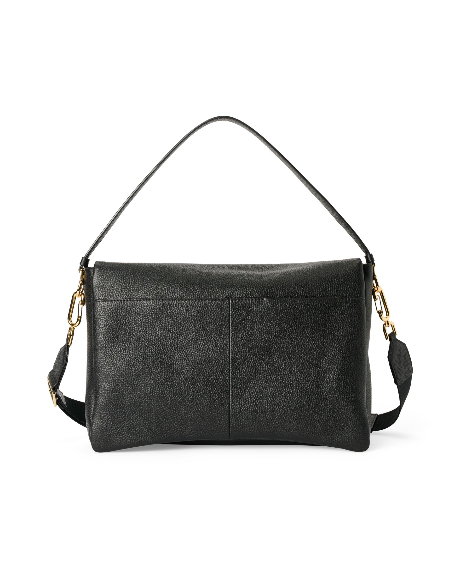 ECCO® Extra-Large Pinch Leather Shoulder Bag - Black - Back