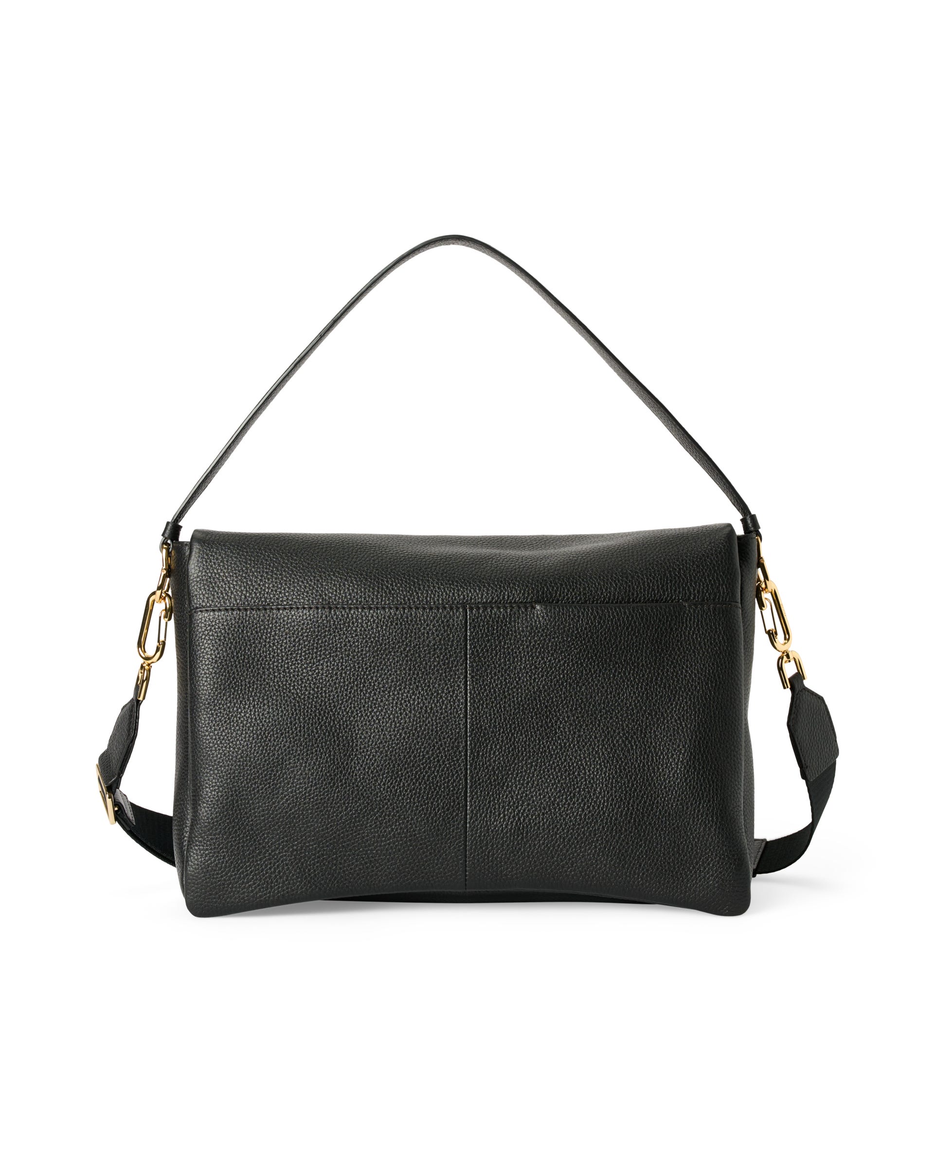 ECCO® Extra-Large Pinch Leather Shoulder Bag - Black - Back