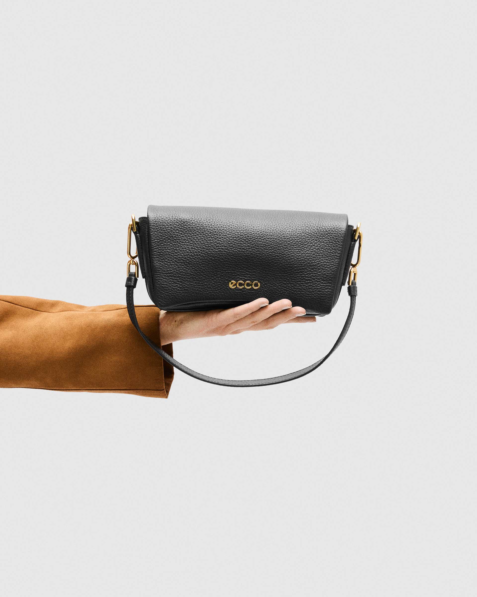 ECCO® Pinch Leather Crossbody Bag - Black - Lifestyle image-1
