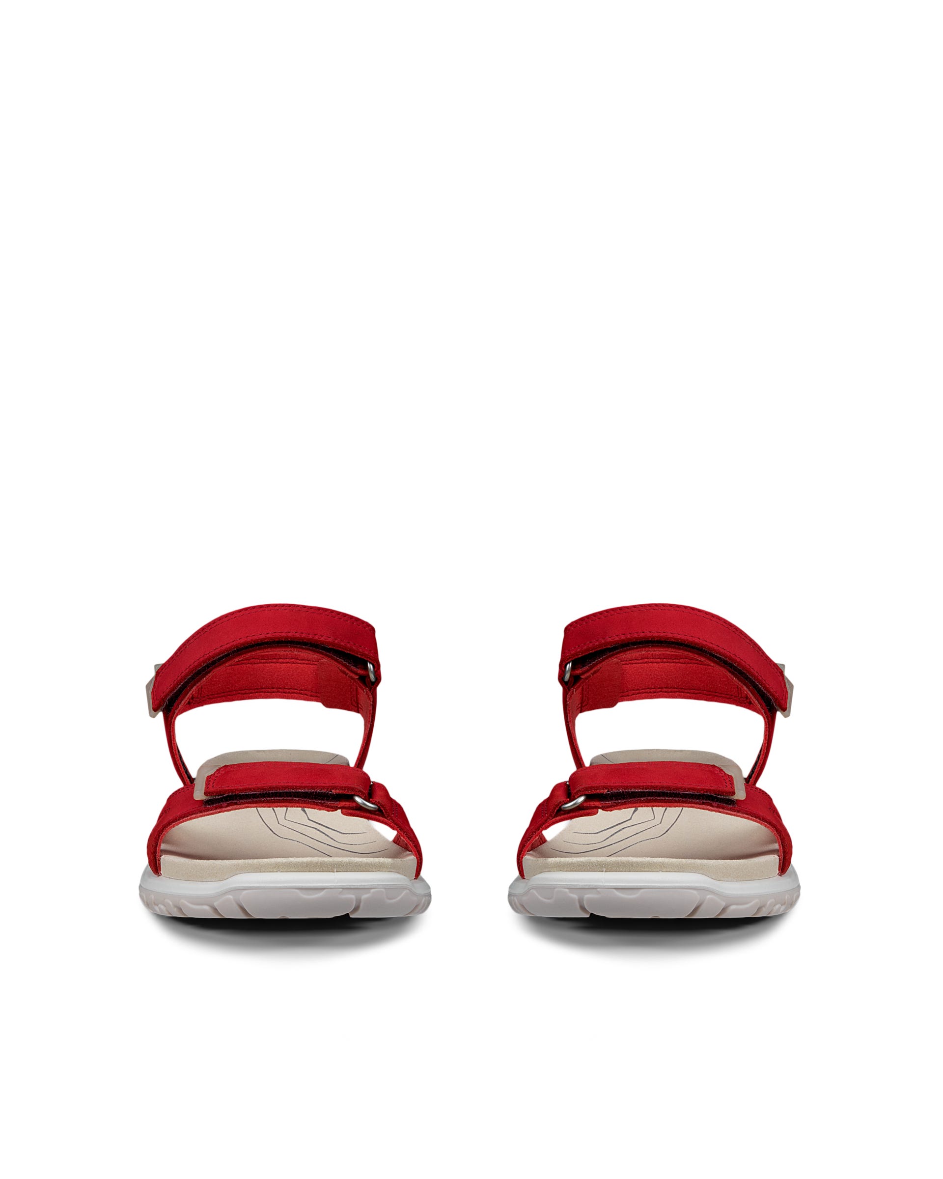Women's ECCO® Offroad Roam Nubuck Two Strap Sandal - Red - Front pair