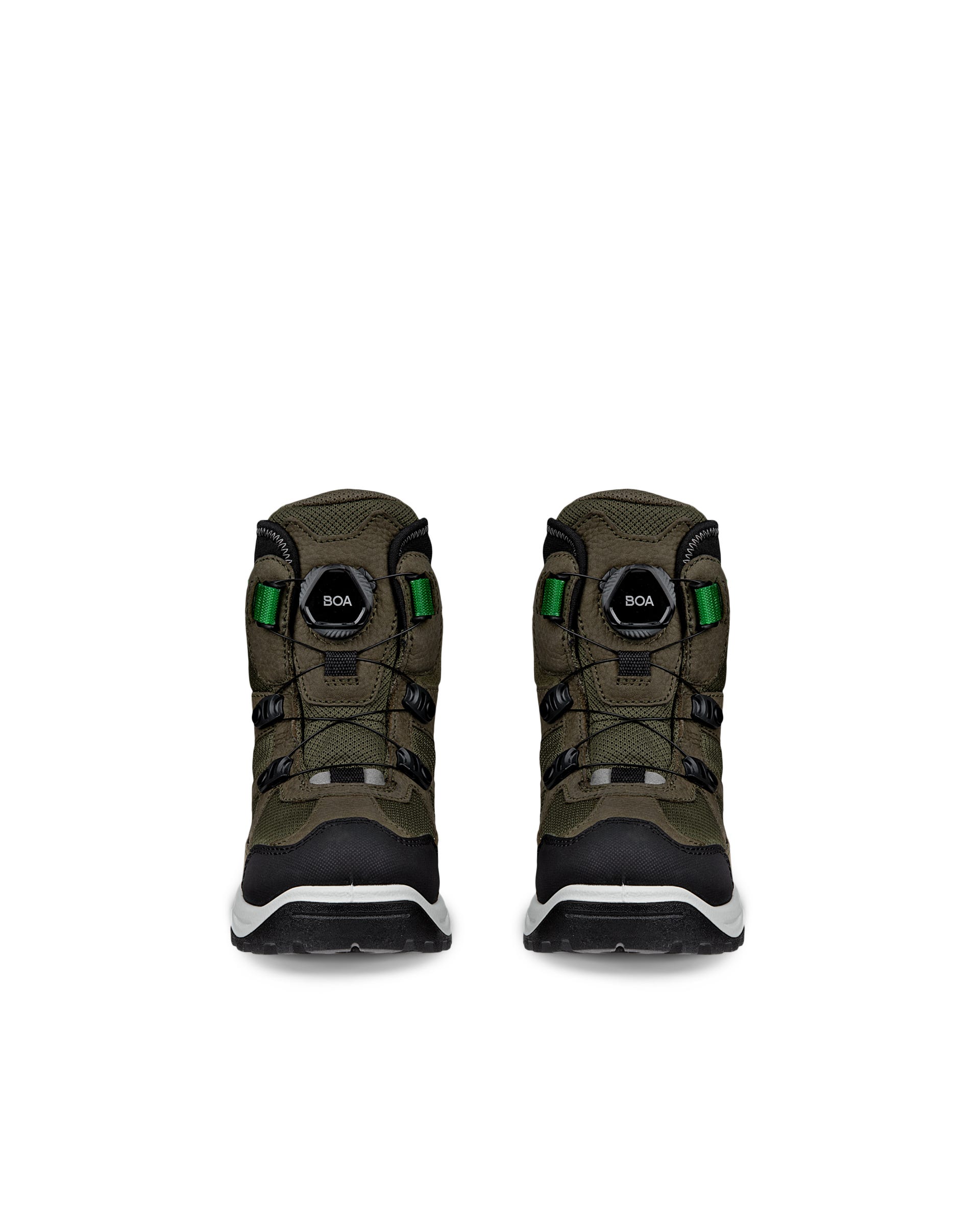 ECCO® SNOW MOUNTAIN vinterstøvle i vandtæt i nubuck til børn - Grøn - Front pair