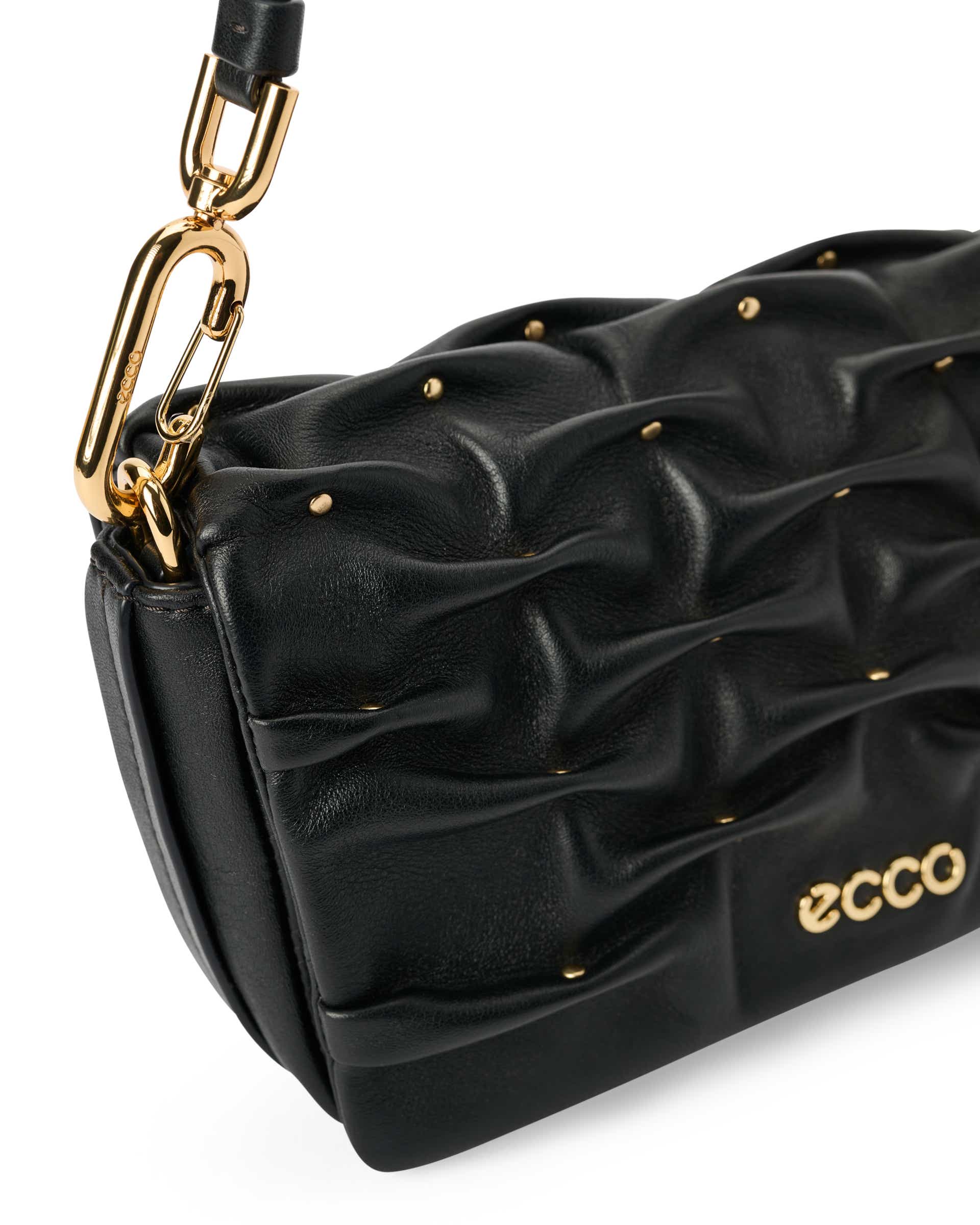 ECCO® Pinch Bag kožna torba preko ramena - Crna - Detail-1