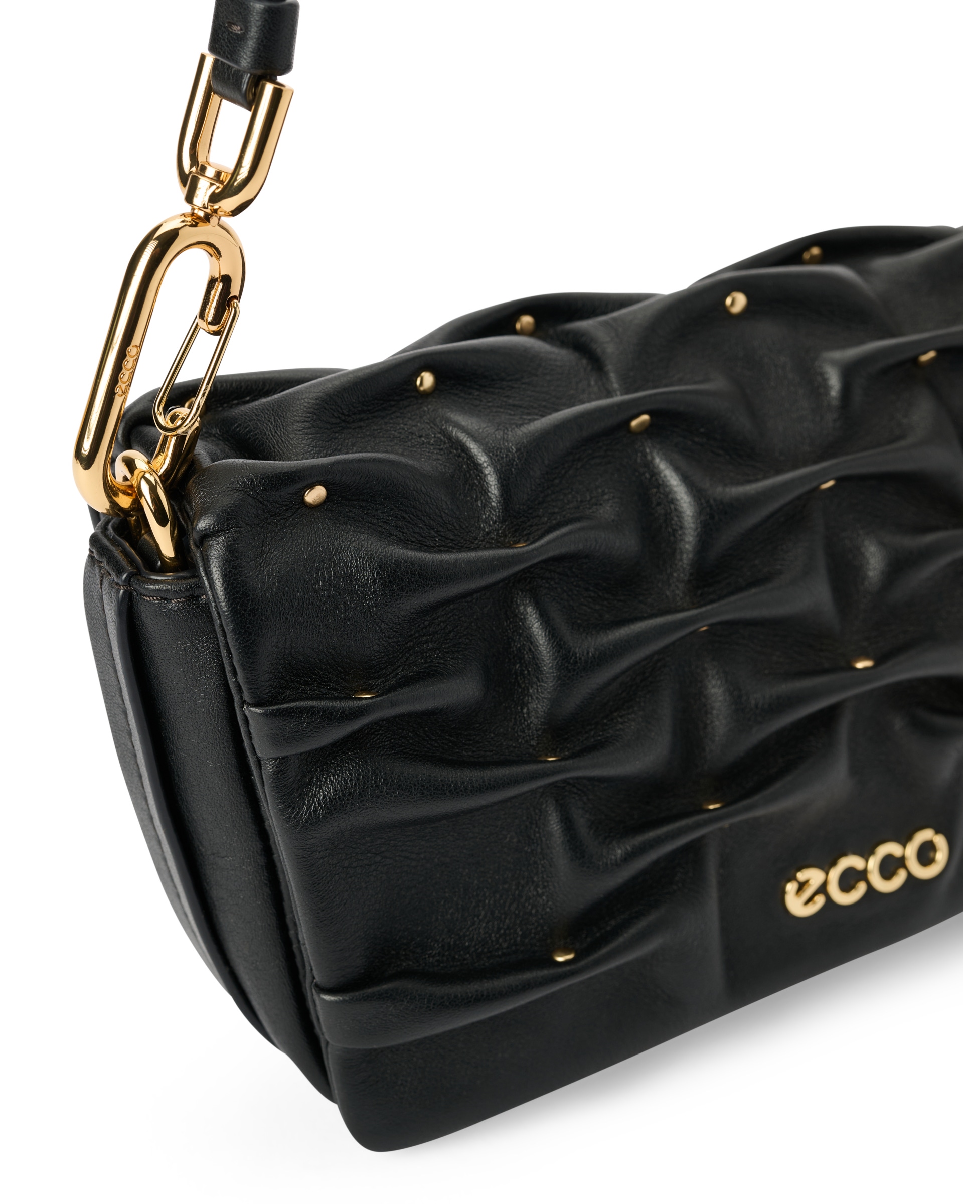 ECCO® Pinch Bag kožna torba preko ramena - Crna - Detail-1