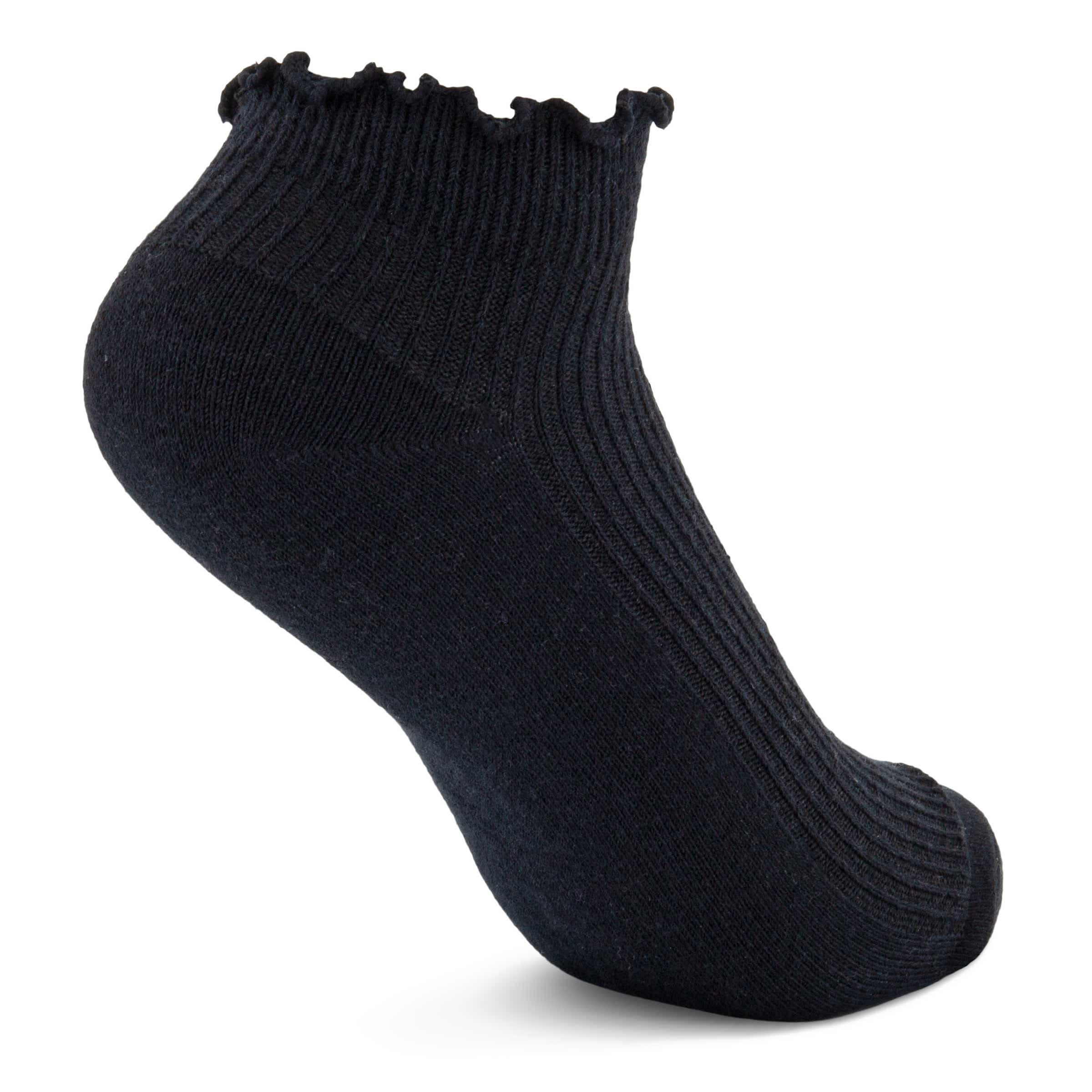 ECCO Women's Classic Ruffle Low-cut Socks - Black - Back
